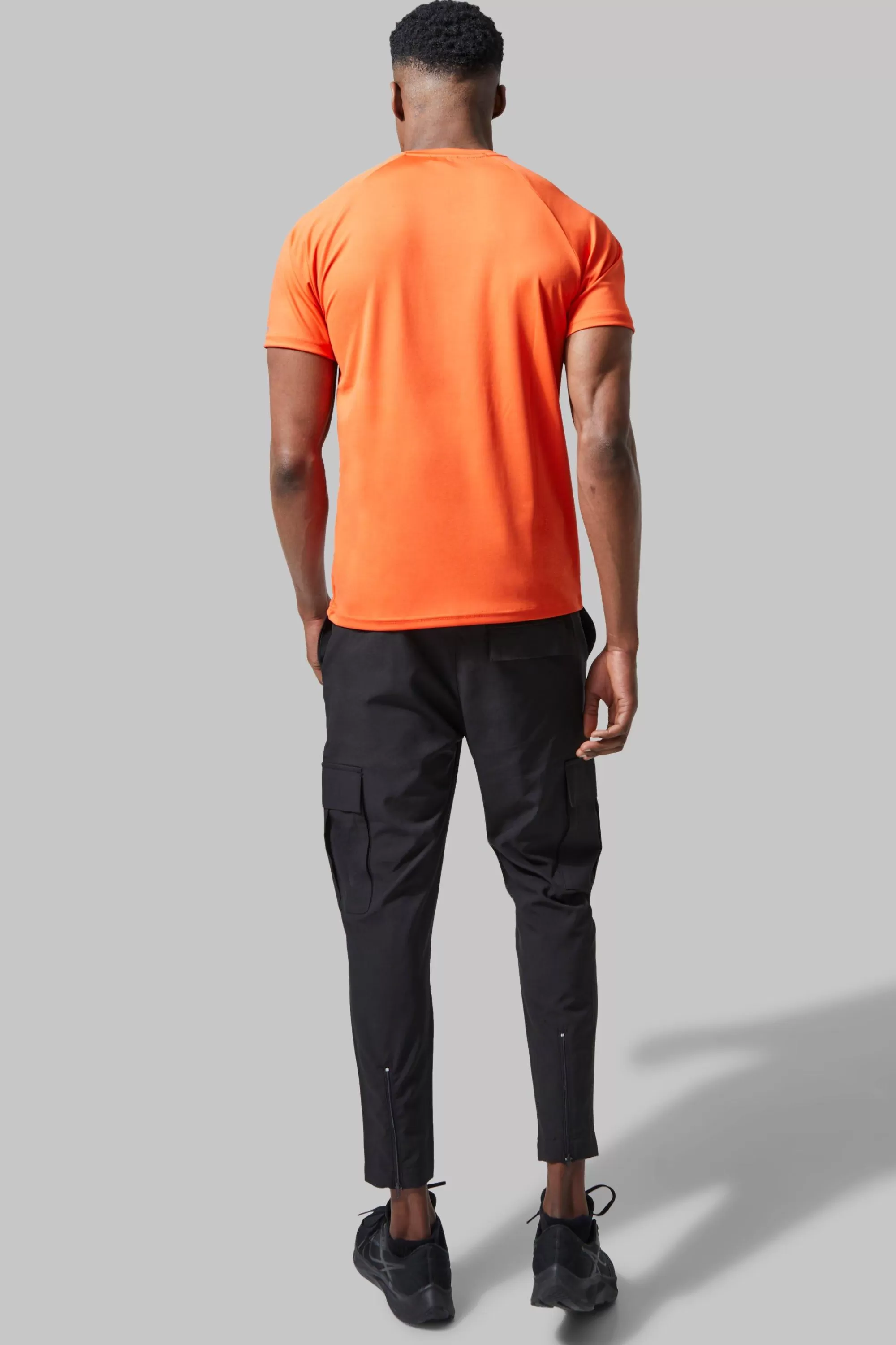 boohooMAN Man Active Gym Raglan Slim Fit T-shirt | UK orange Cheap