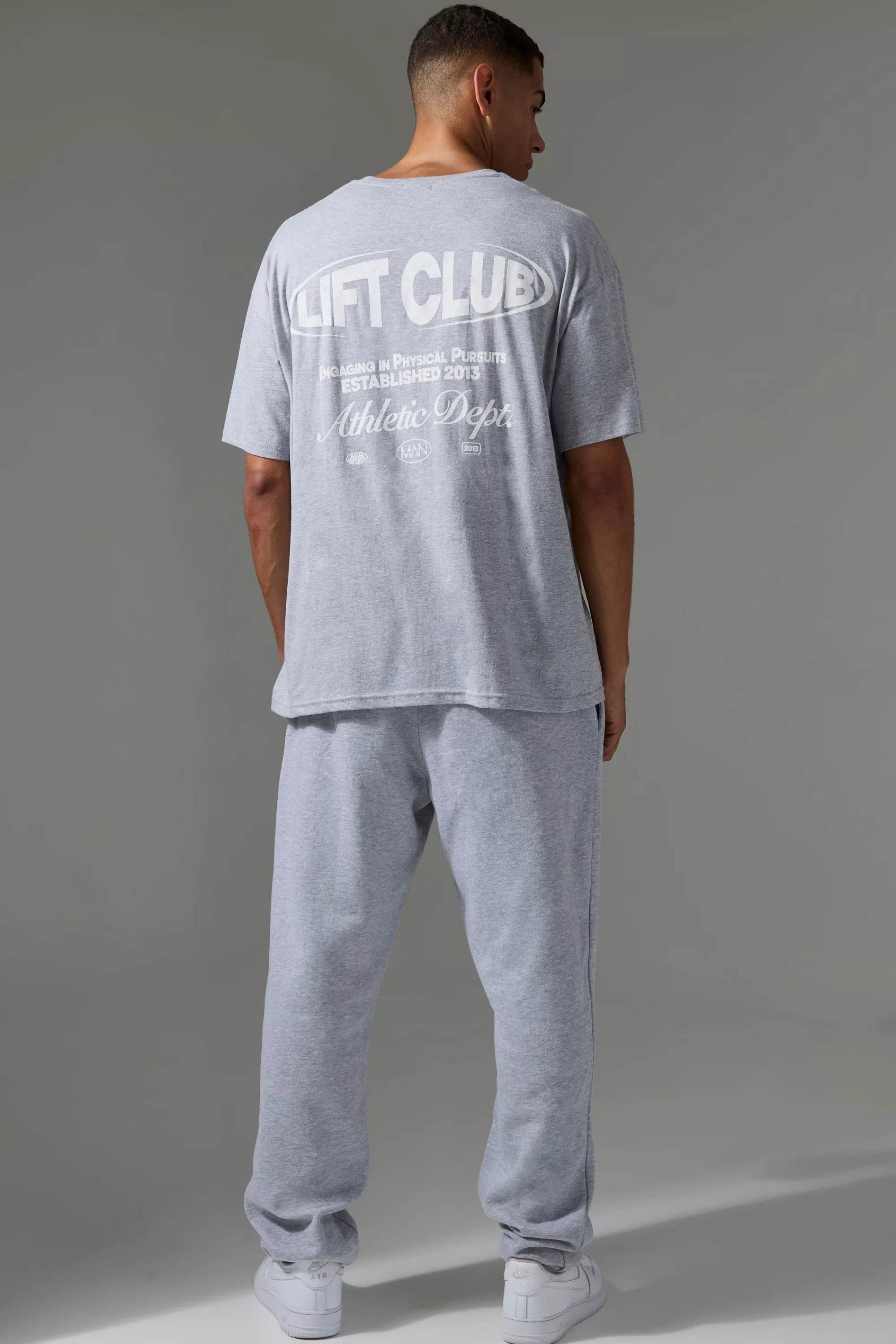boohooMAN Man Active Lift Club Oversized T-shirt | UK grey marl Outlet
