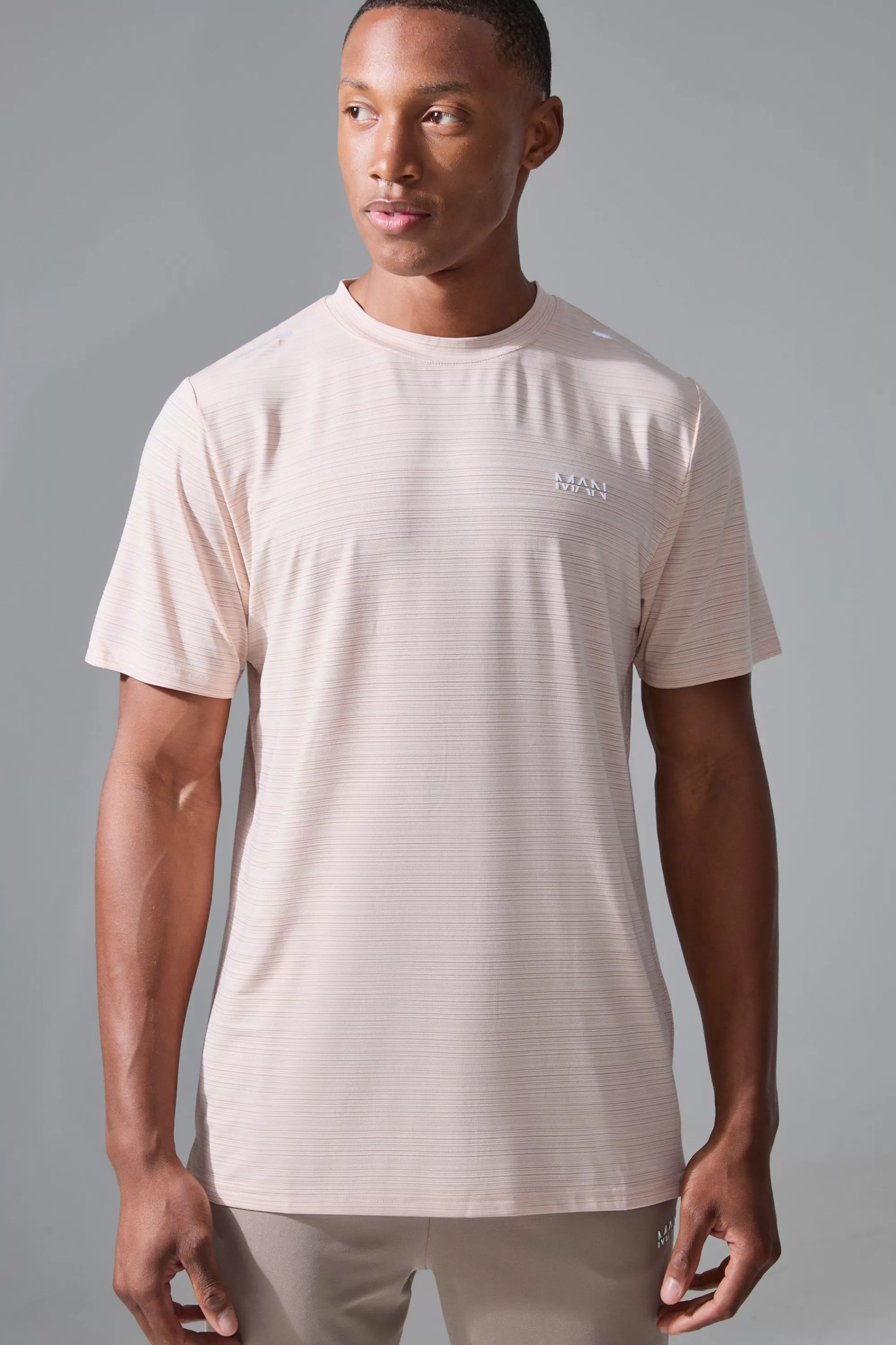 boohooMAN Man Active Lightweight Performance T-shirt | UK taupe Best