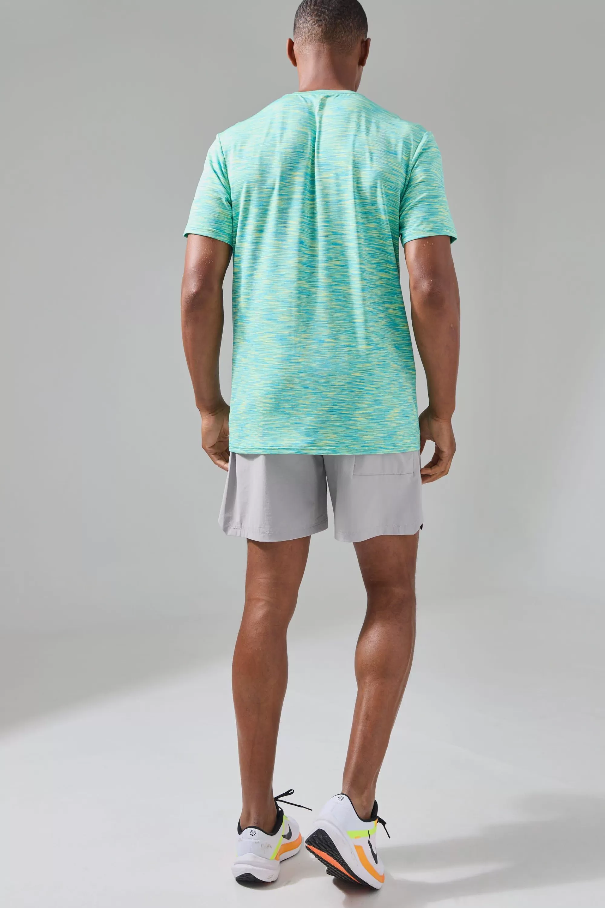 boohooMAN Man Active Lightweight Space Dye Marl Reg Fit T-shirt | UK green Best
