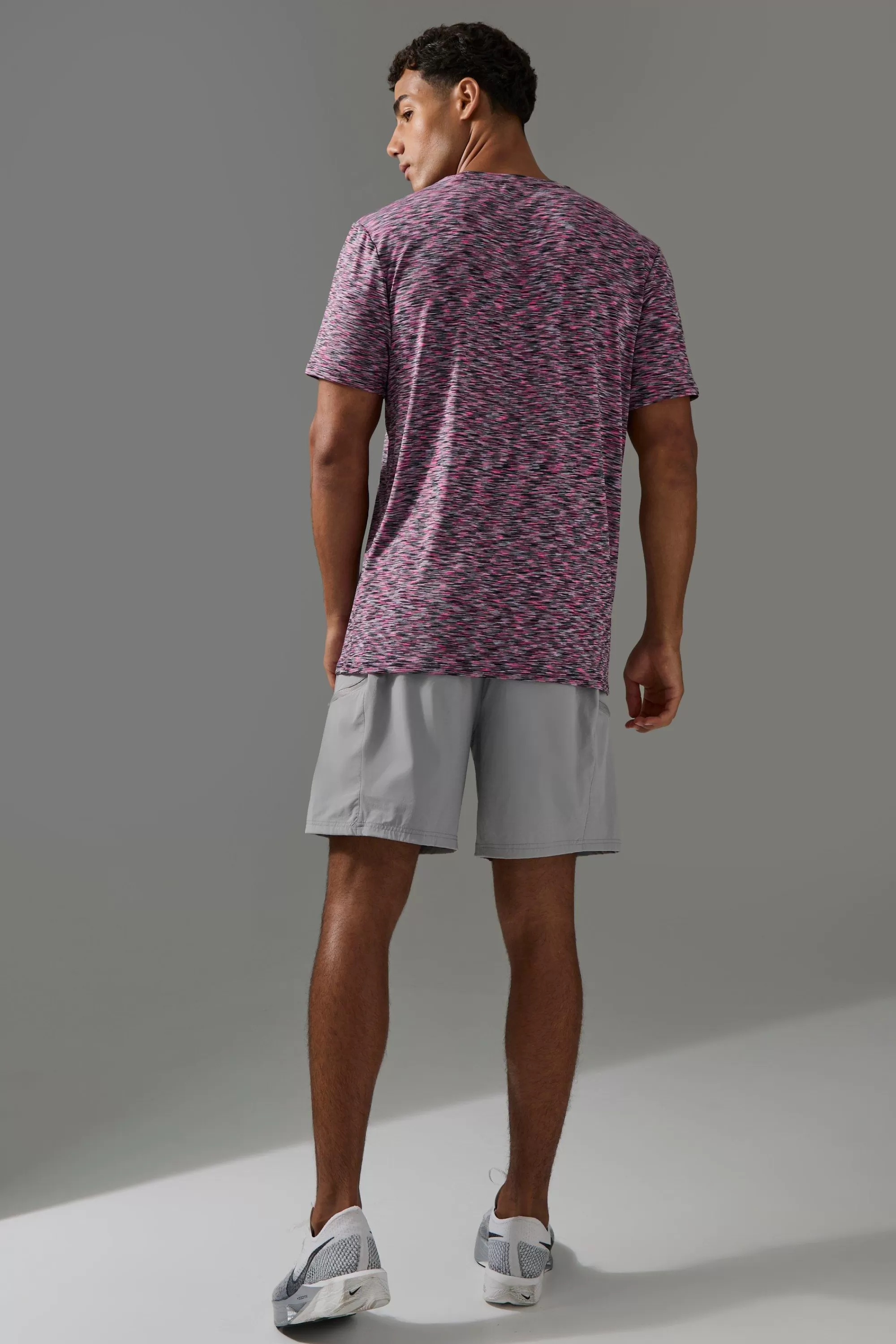 boohooMAN Man Active Lightweight Space Dye Marl Short Sleece T-shirt | UK multi Online