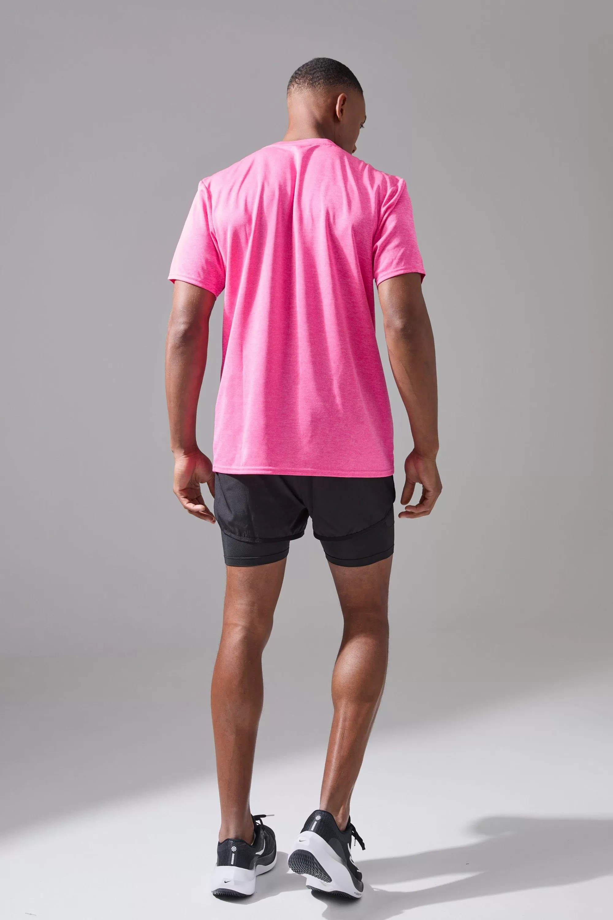boohooMAN Man Active Marl Performance T-shirt | UK pink Flash Sale
