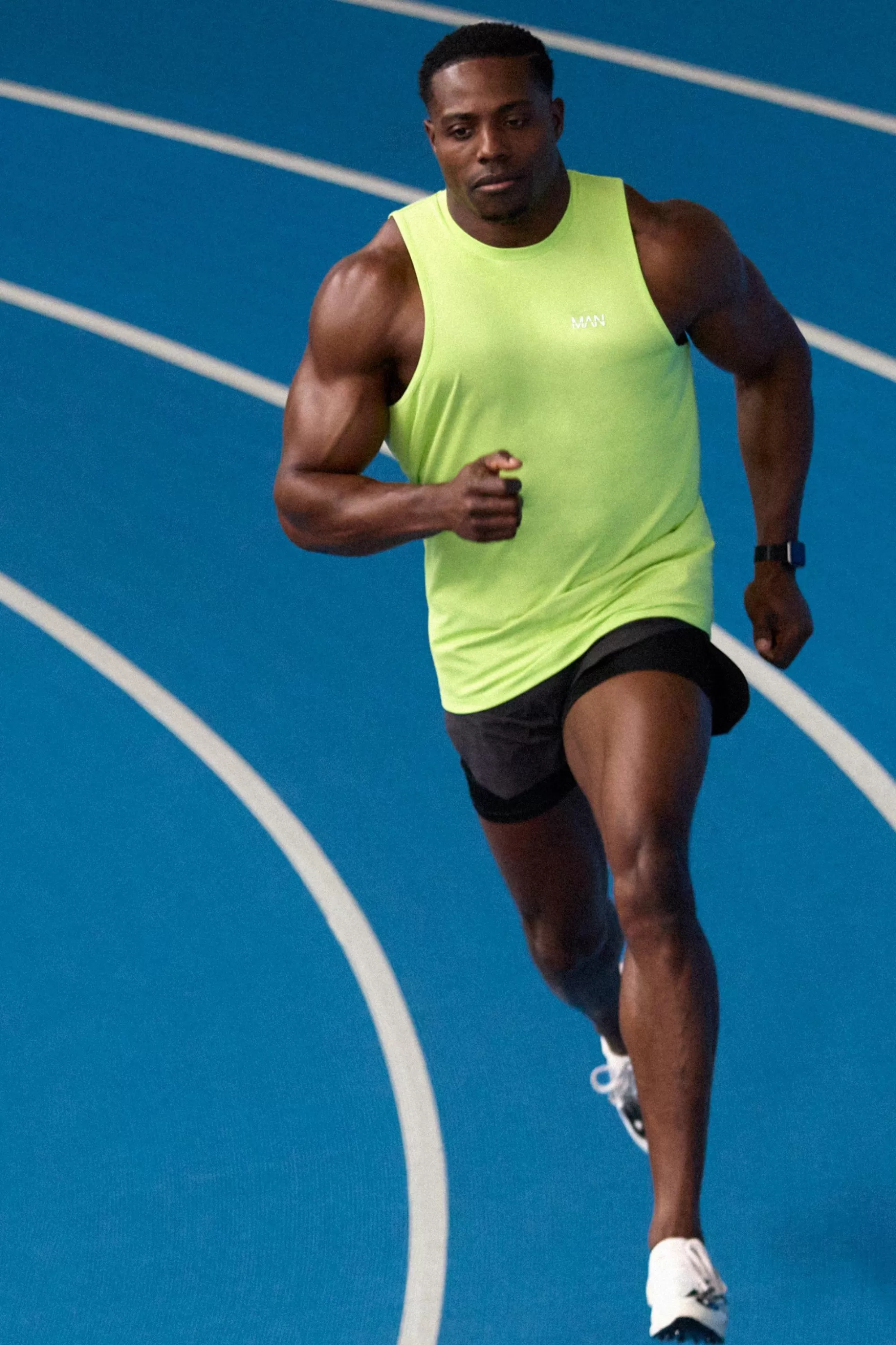 boohooMAN Man Active Performance Reg Fit Tank | UK green Cheap