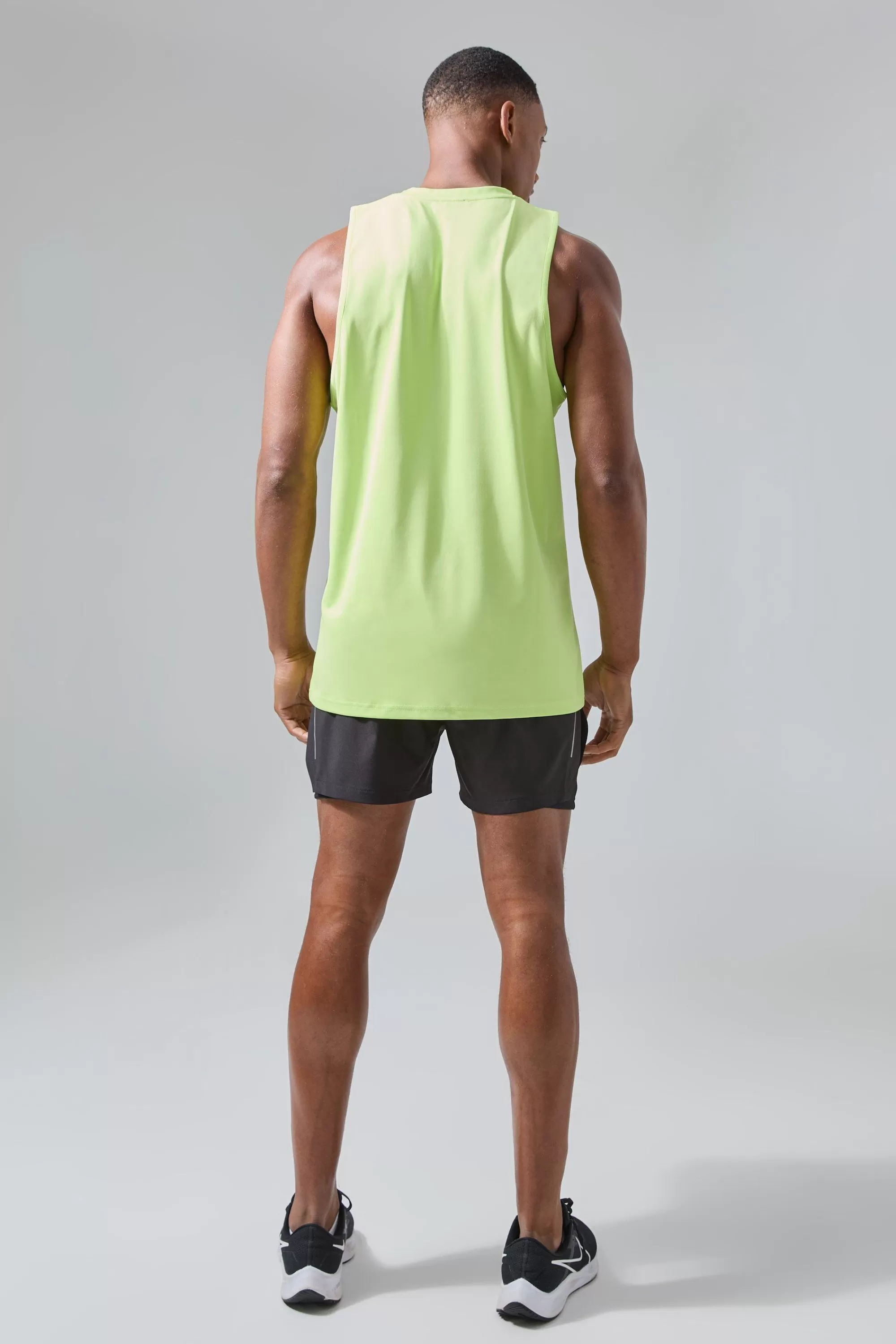 boohooMAN Man Active Performance Reg Fit Tank | UK green Cheap