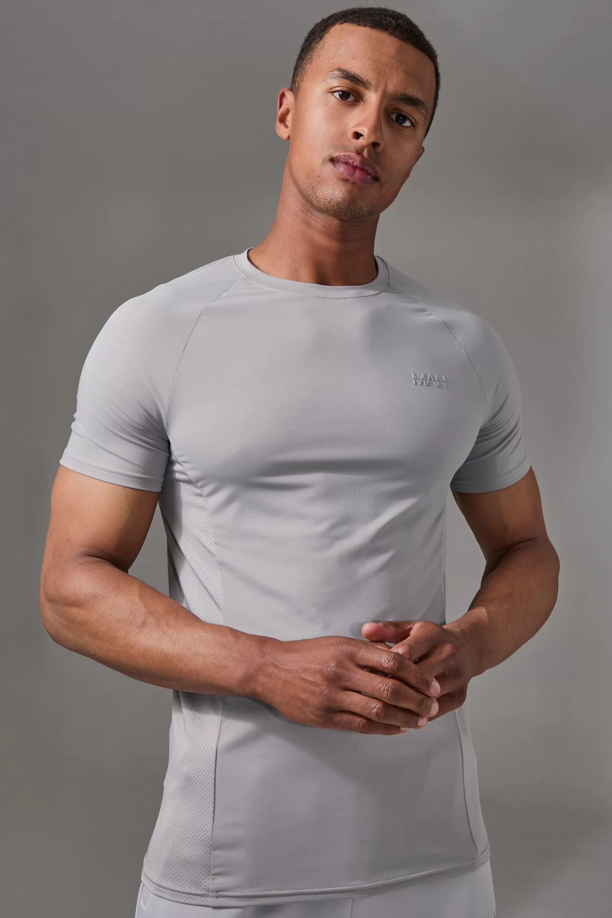 boohooMAN Man Active Pro Muscle Fit T-shirt | UK light grey Flash Sale