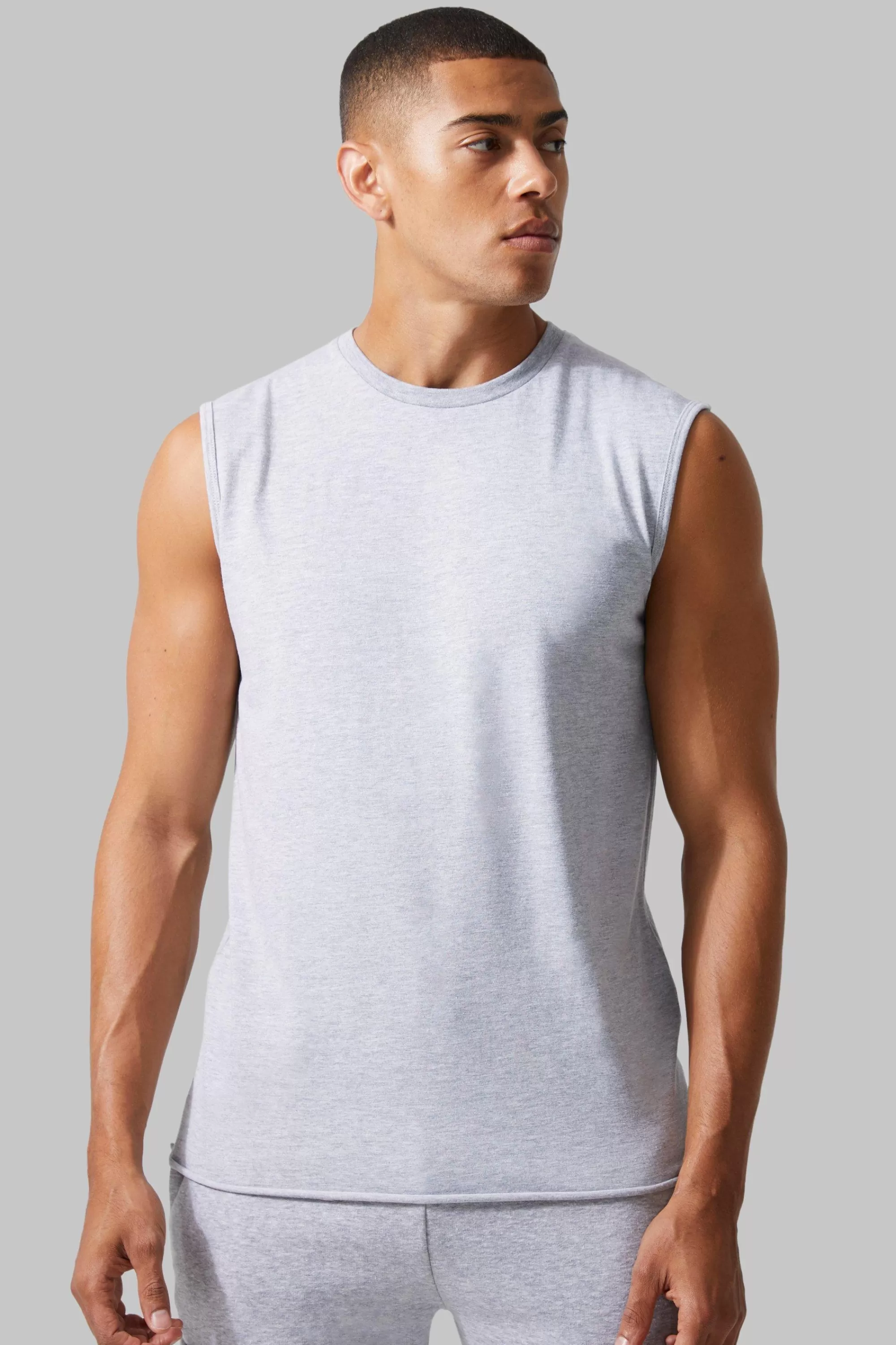 boohooMAN Man Active Regular Fit Tank Top | UK grey marl Store