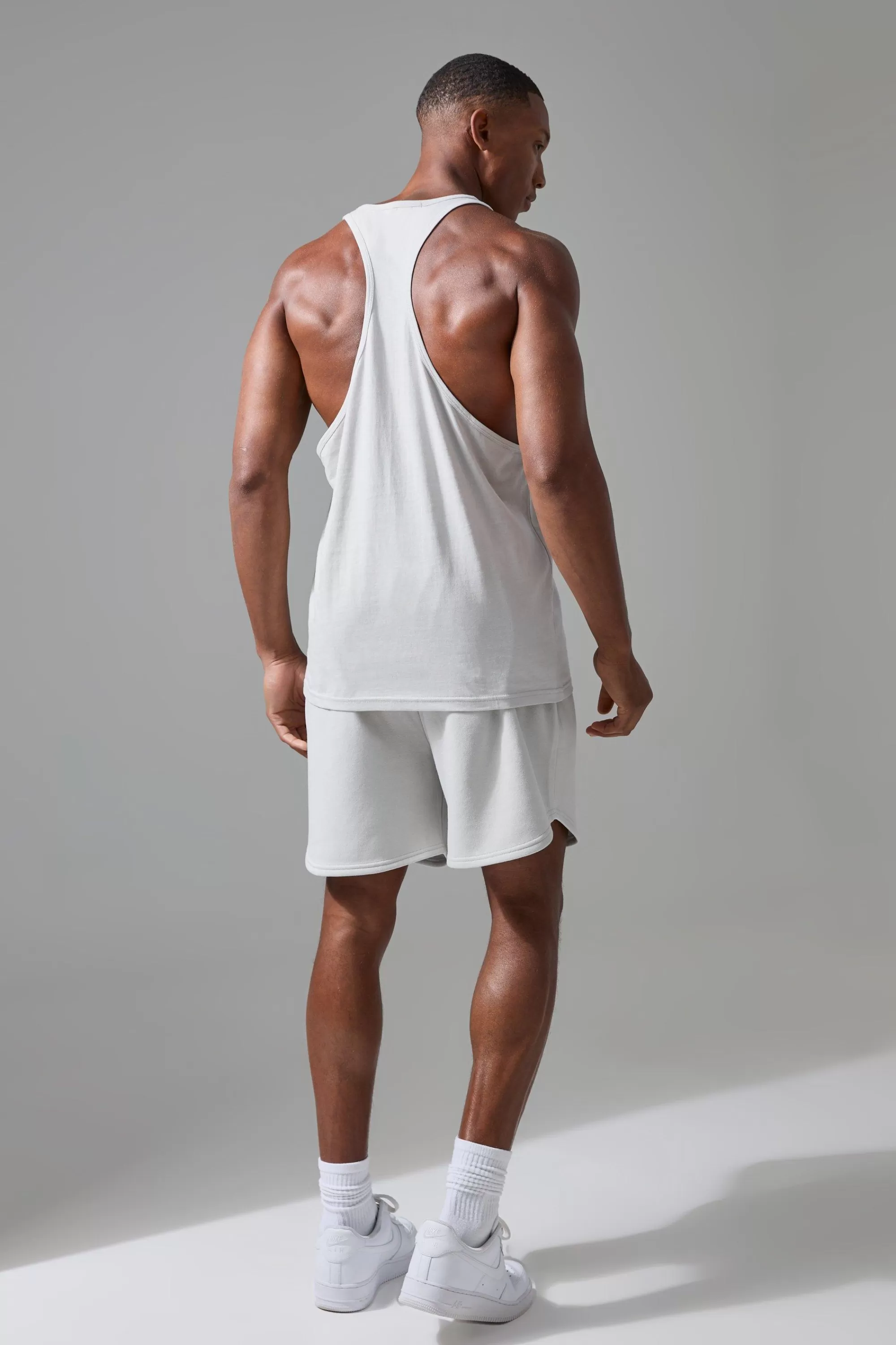 boohooMAN Man Active Training Dept Jersey Reg Fit Stringer Vest | UK light grey Online