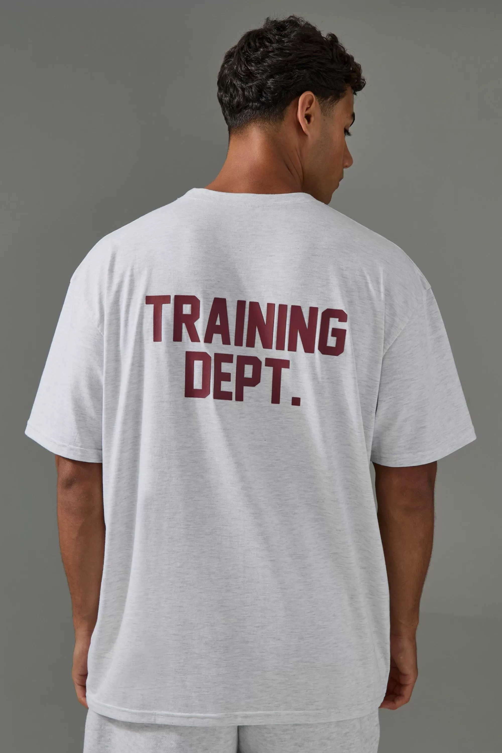 boohooMAN Man Active Training Dept Oversized T-shirt | UK grey marl Online