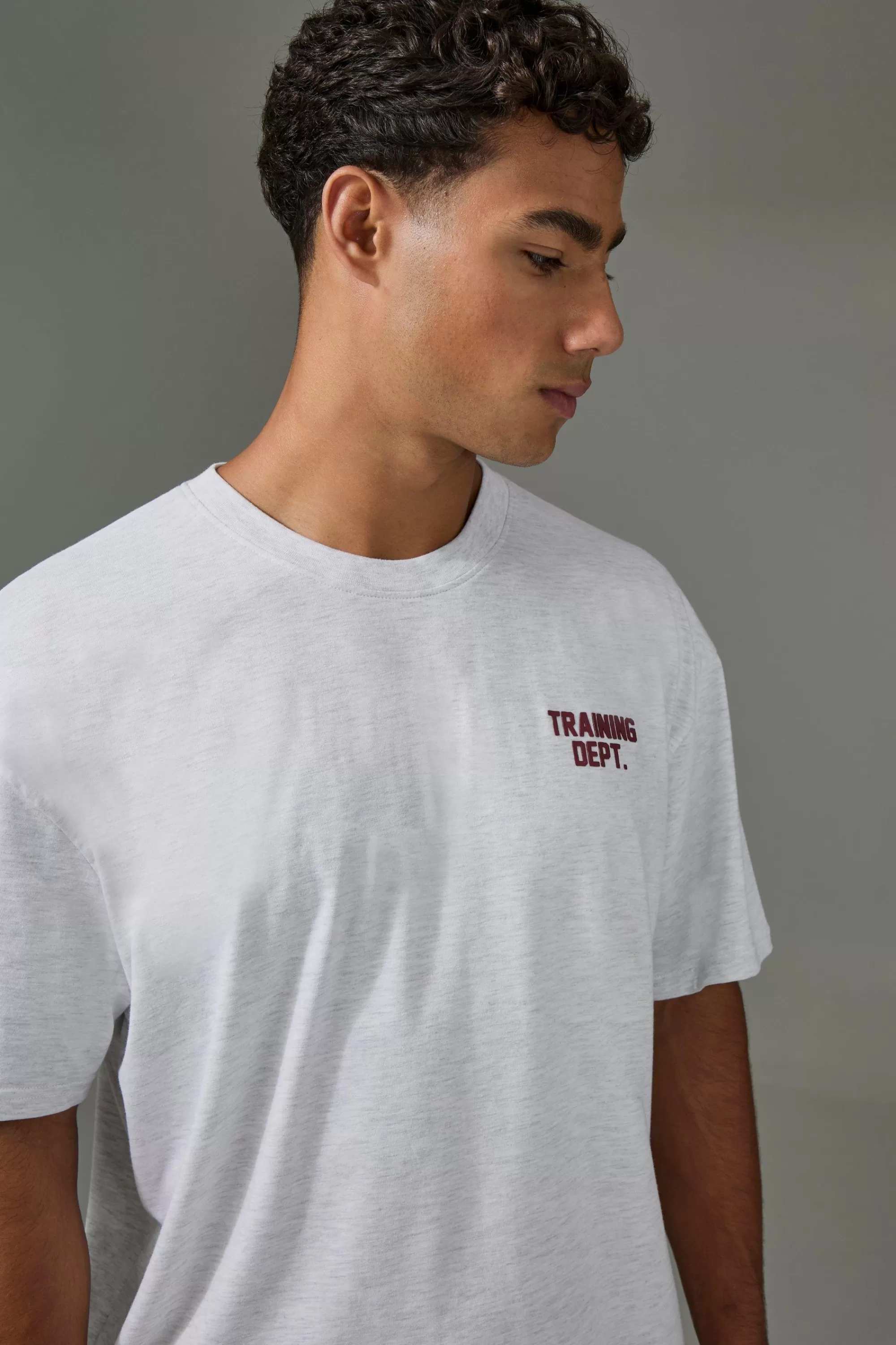 boohooMAN Man Active Training Dept Oversized T-shirt | UK grey marl Online