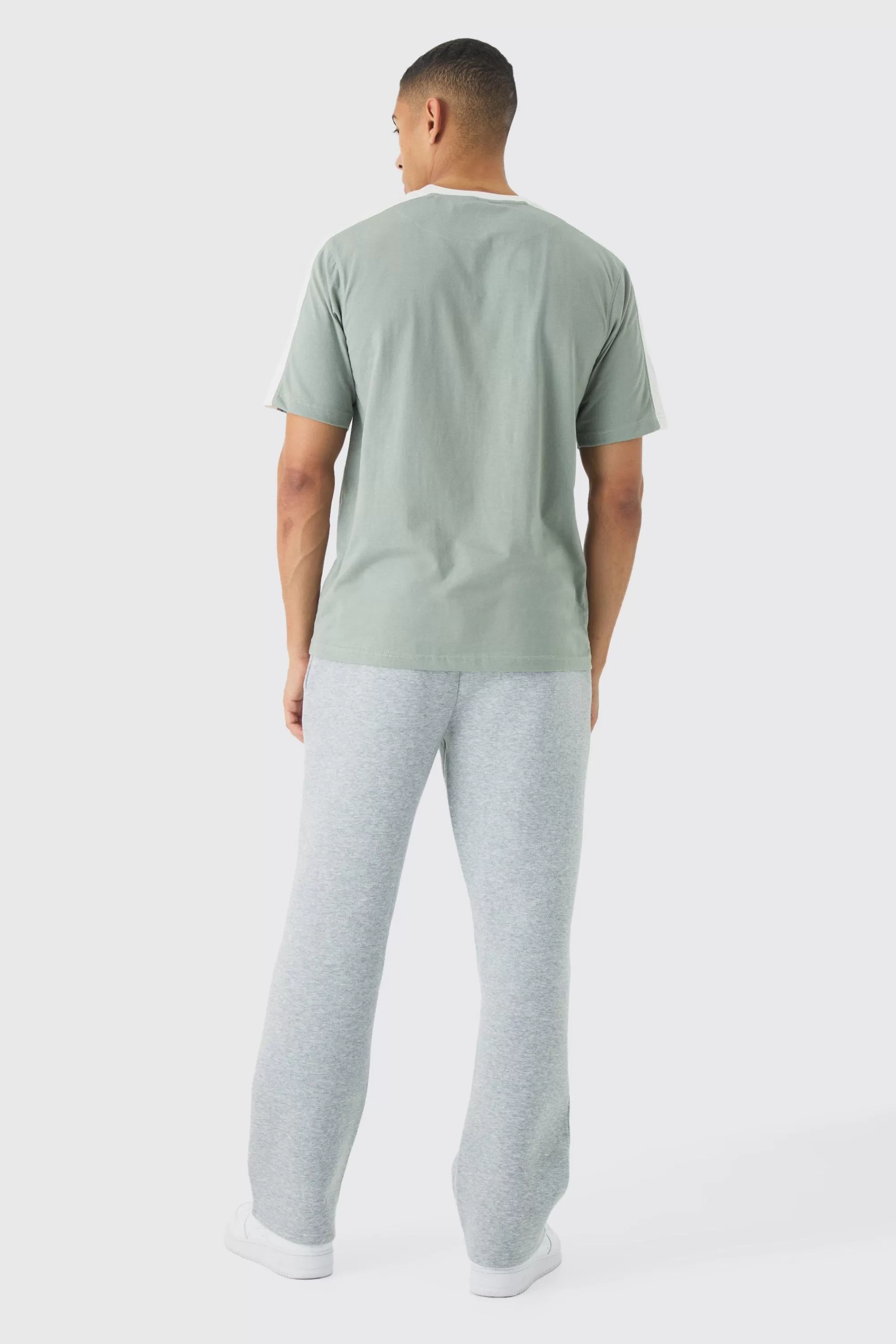 boohooMAN OFCL Colour Block T-shirt | UK khaki New