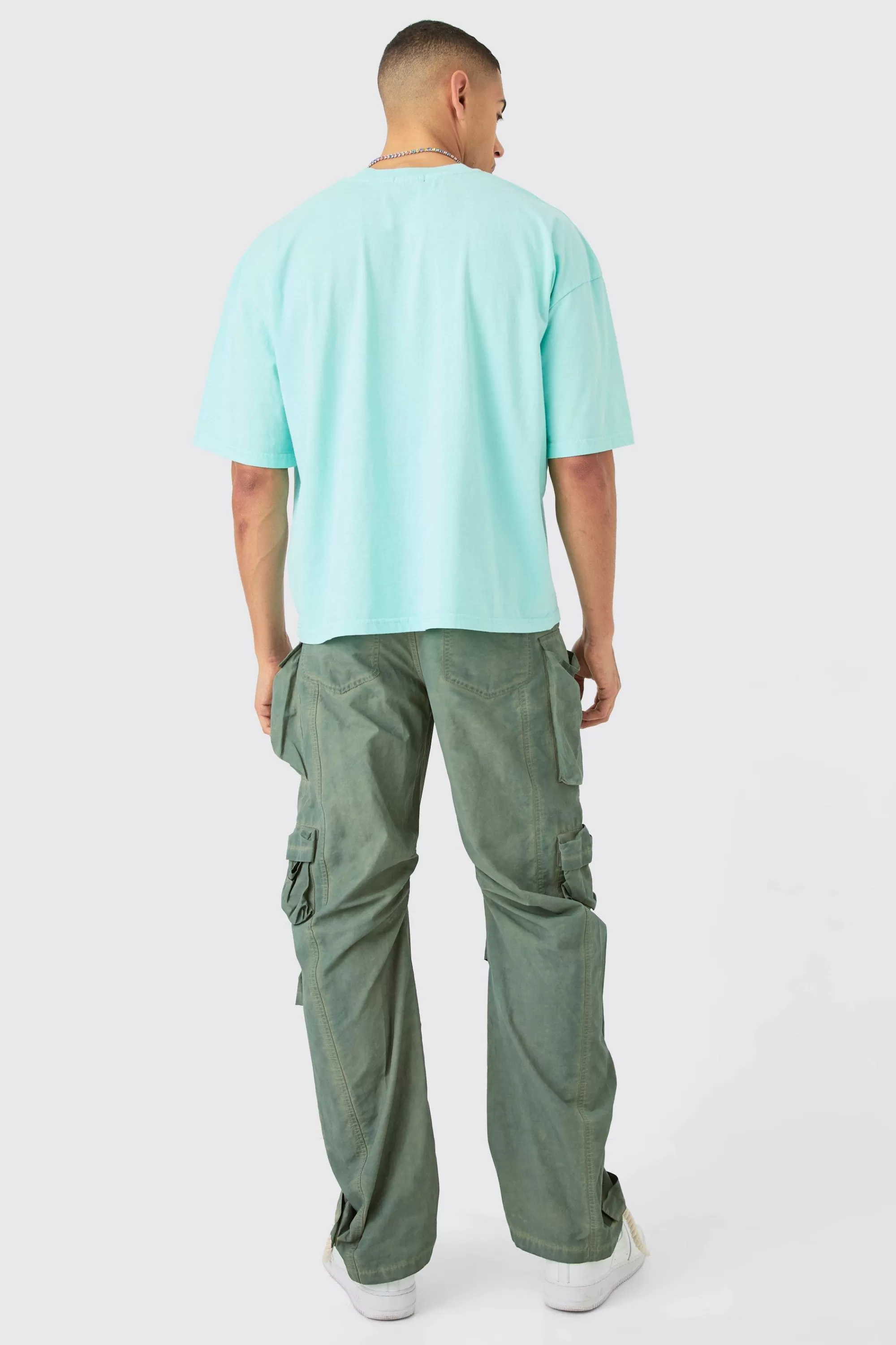 boohooMAN Oversized Boxy Acid Wash Heavyweight T-shirt | UK blue Best Sale