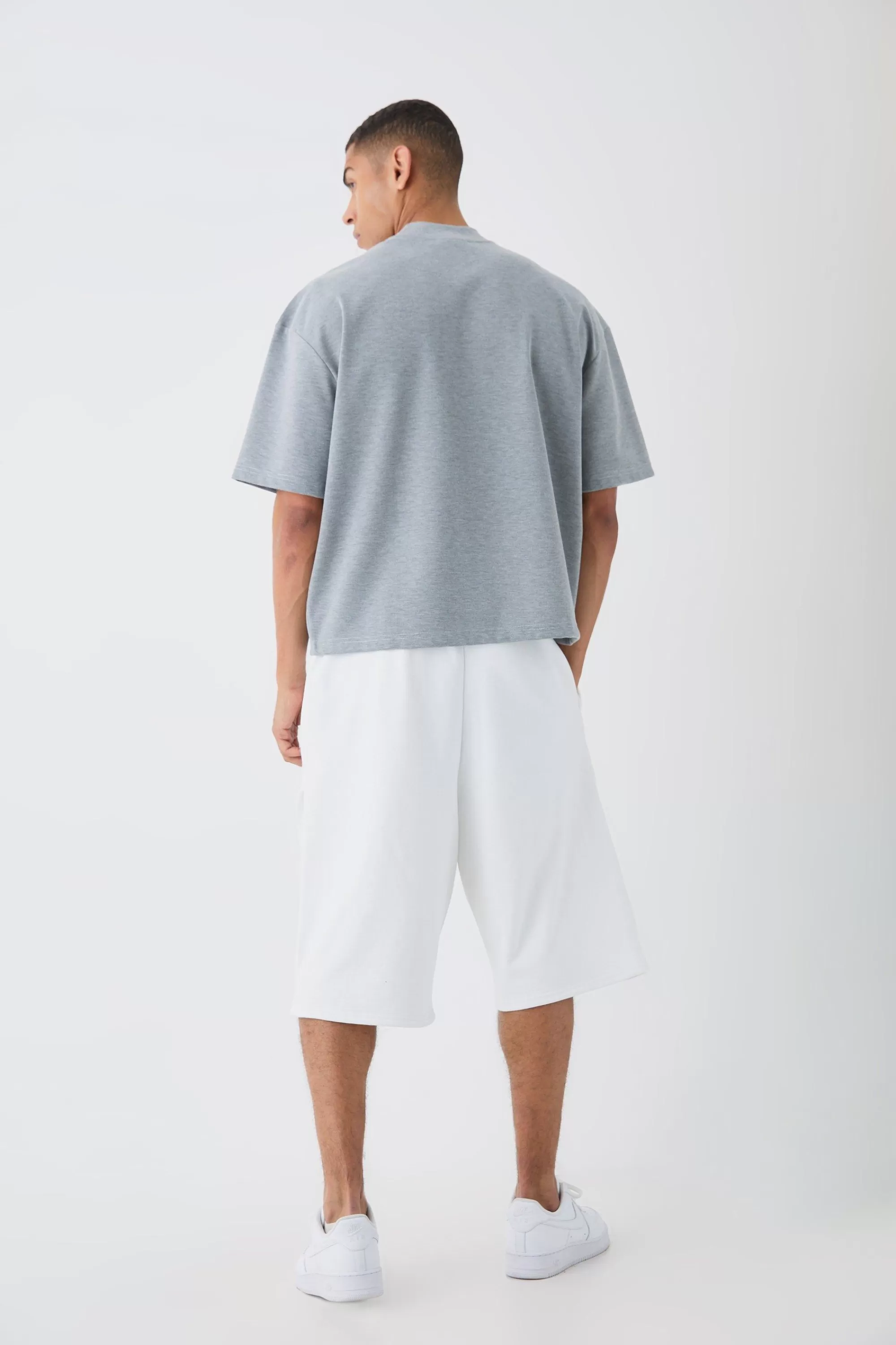 boohooMAN Oversized Boxy Tonal Printed Heavyweight T-shirt | UK light grey Shop