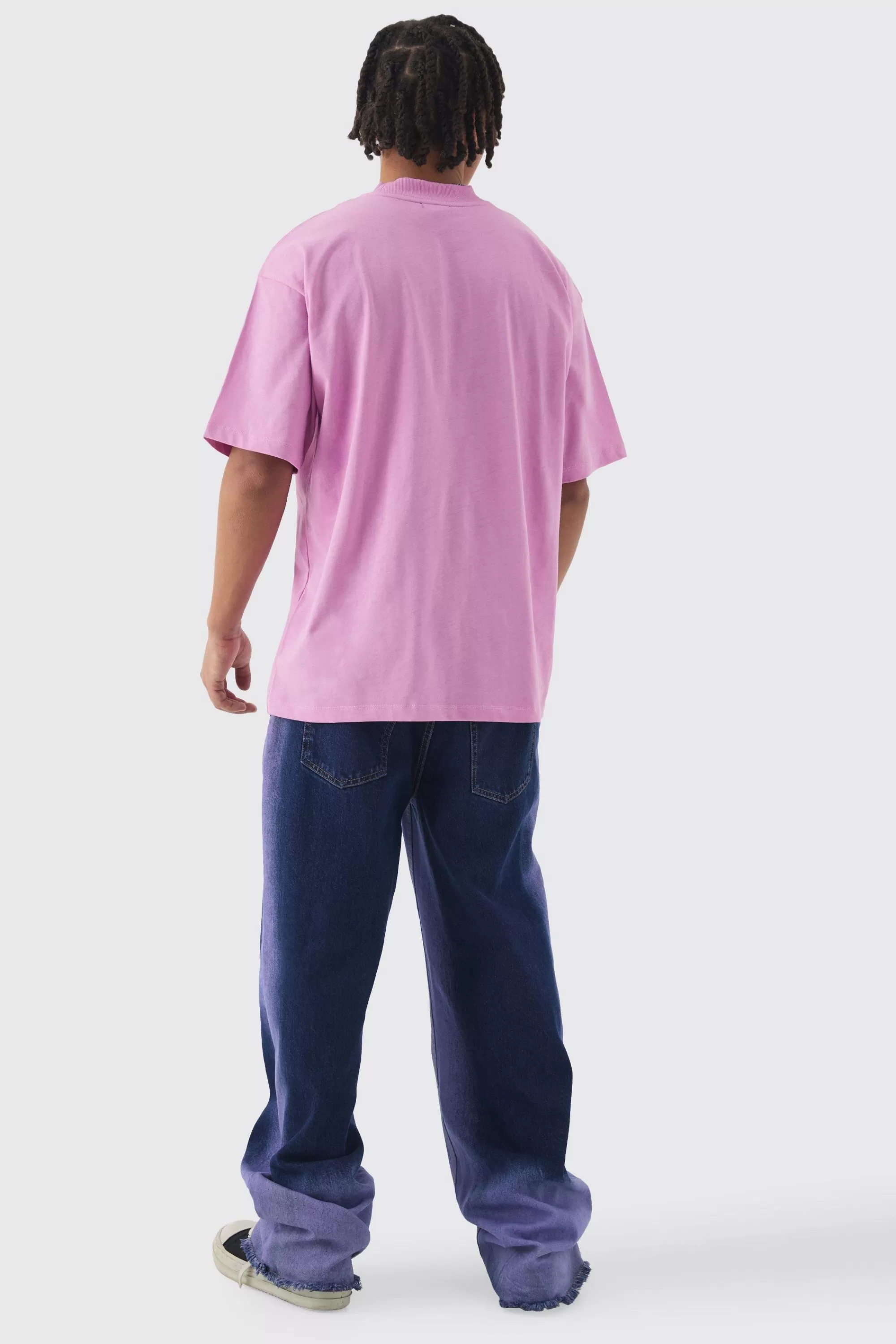 boohooMAN Oversized Extended Neck Limited Edition Graphic T-shirt | UK light pink Flash Sale