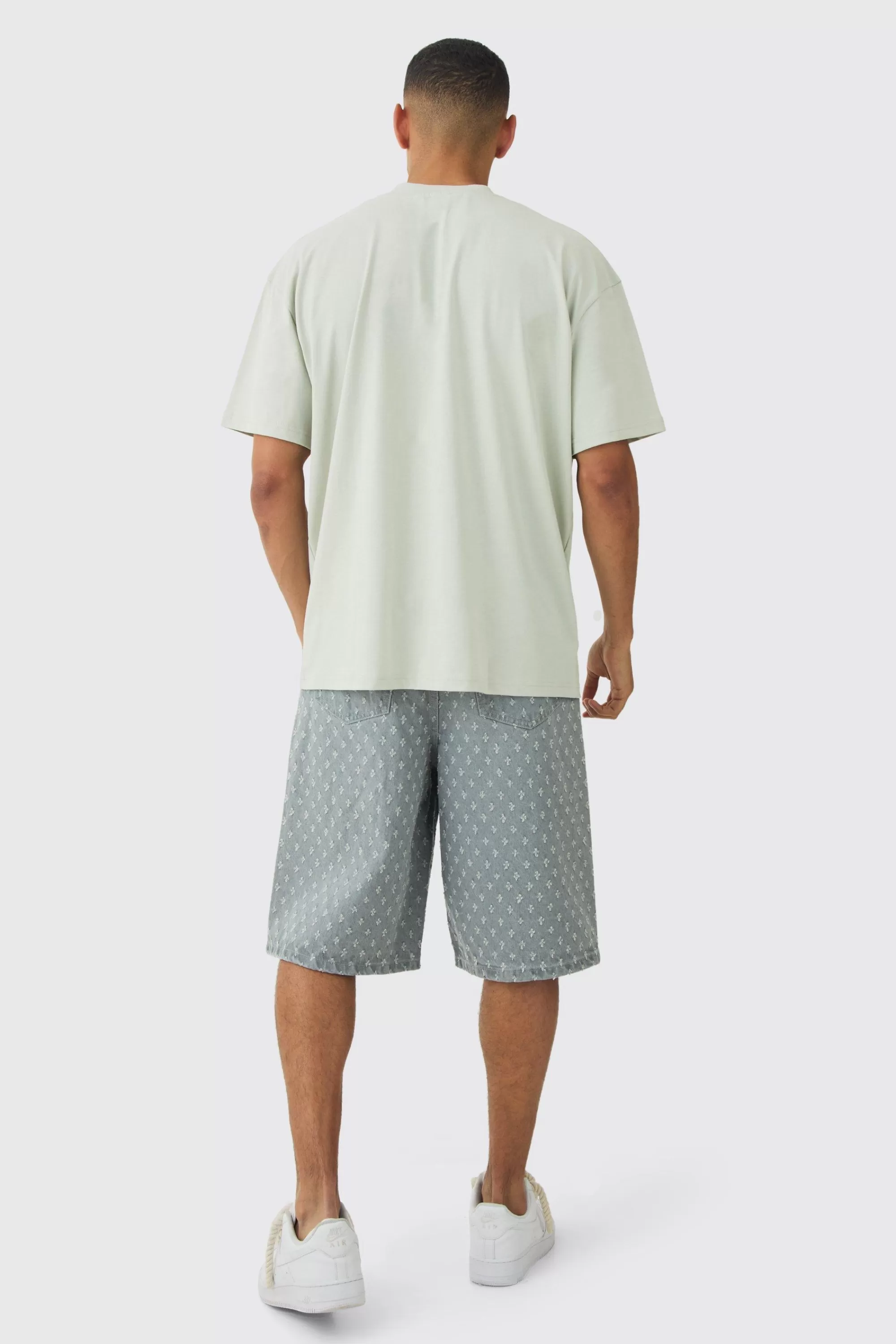 boohooMAN Oversized Extended Neck Twenty Graphic T-shirt | UK khaki Fashion