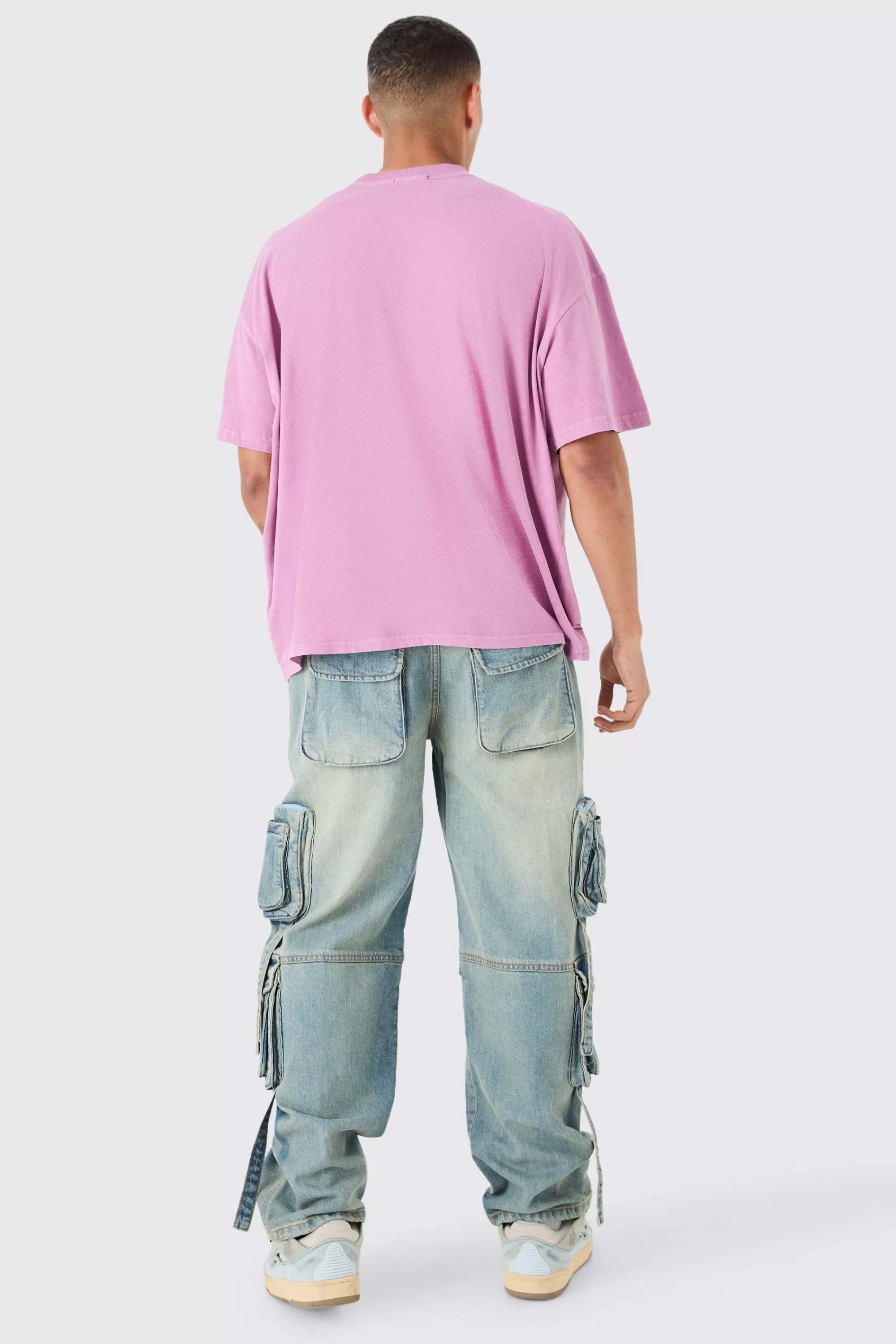 boohooMAN Oversized Large Scale OFCL Renaissance Print T-shirt | UK purple Discount