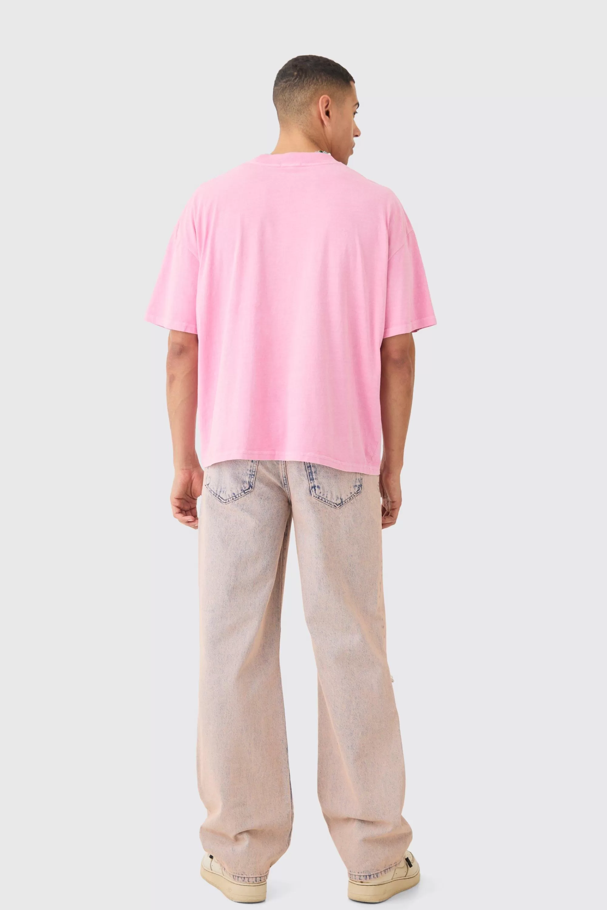 boohooMAN Oversized Official Skull Graphic T-shirt | UK pink Shop