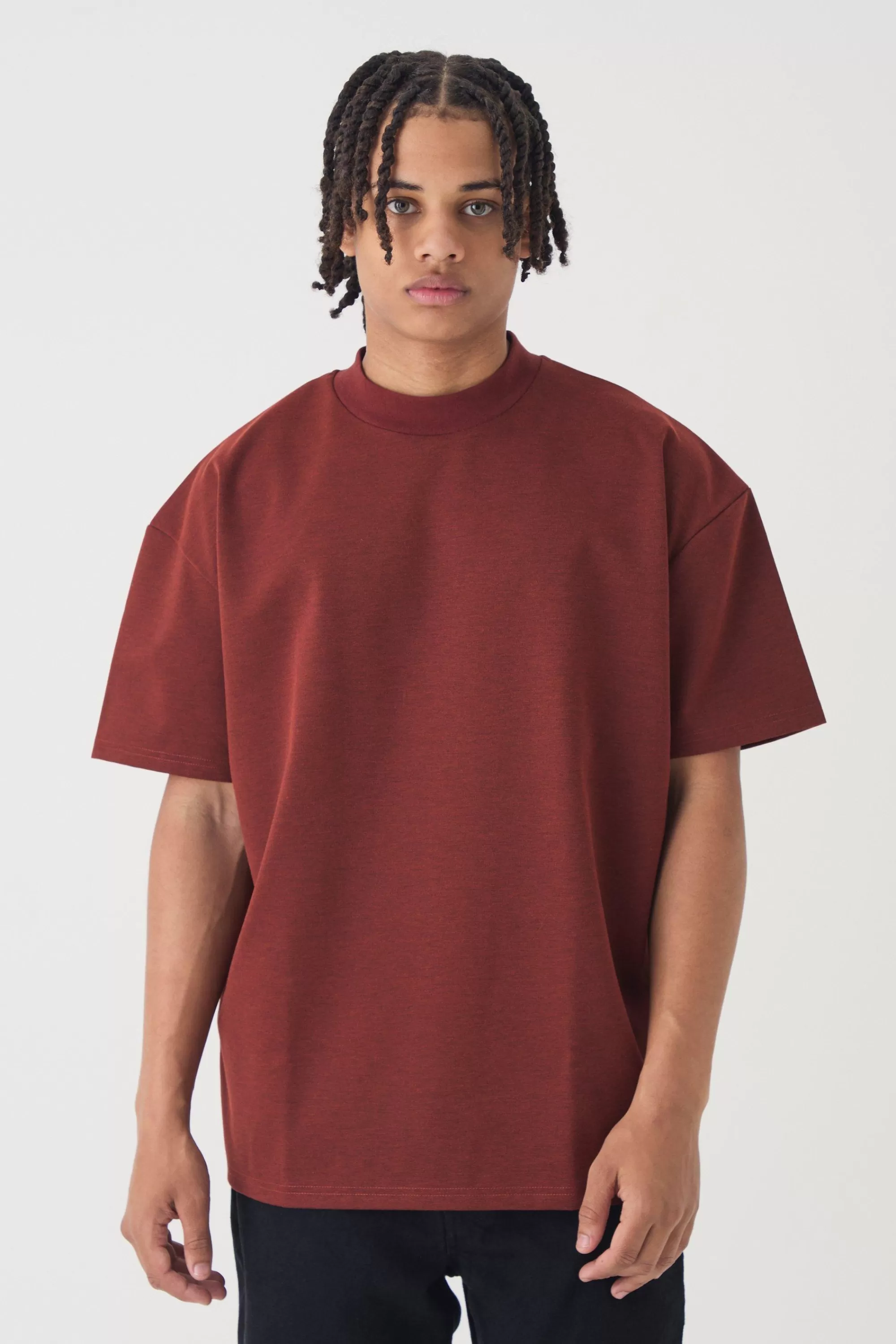 boohooMAN Oversized Super Heavy Premium T-shirt | UK rust Store