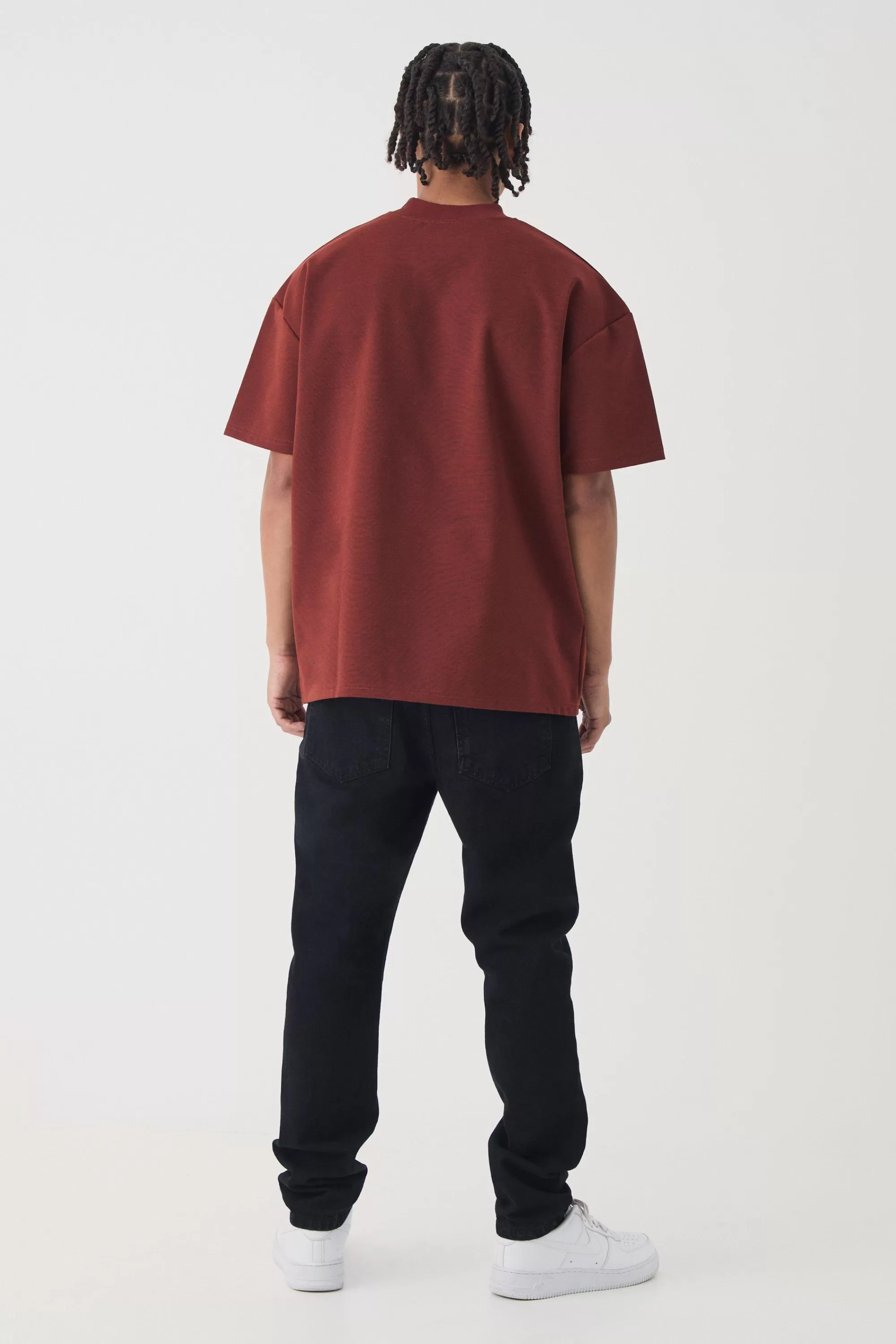 boohooMAN Oversized Super Heavy Premium T-shirt | UK rust Store