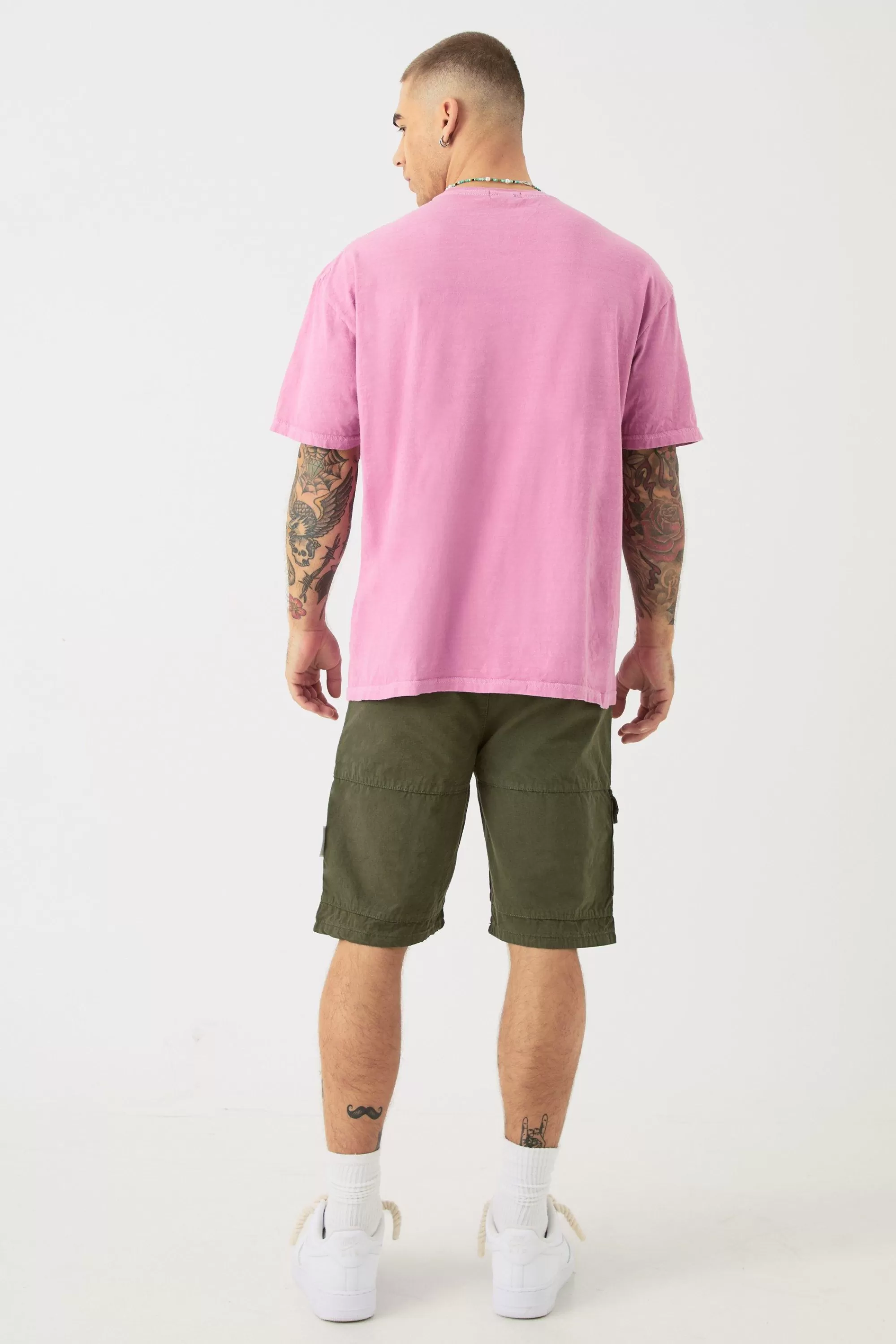 boohooMAN Oversized Trippy Lip Graphic T-shirt | UK pink Store