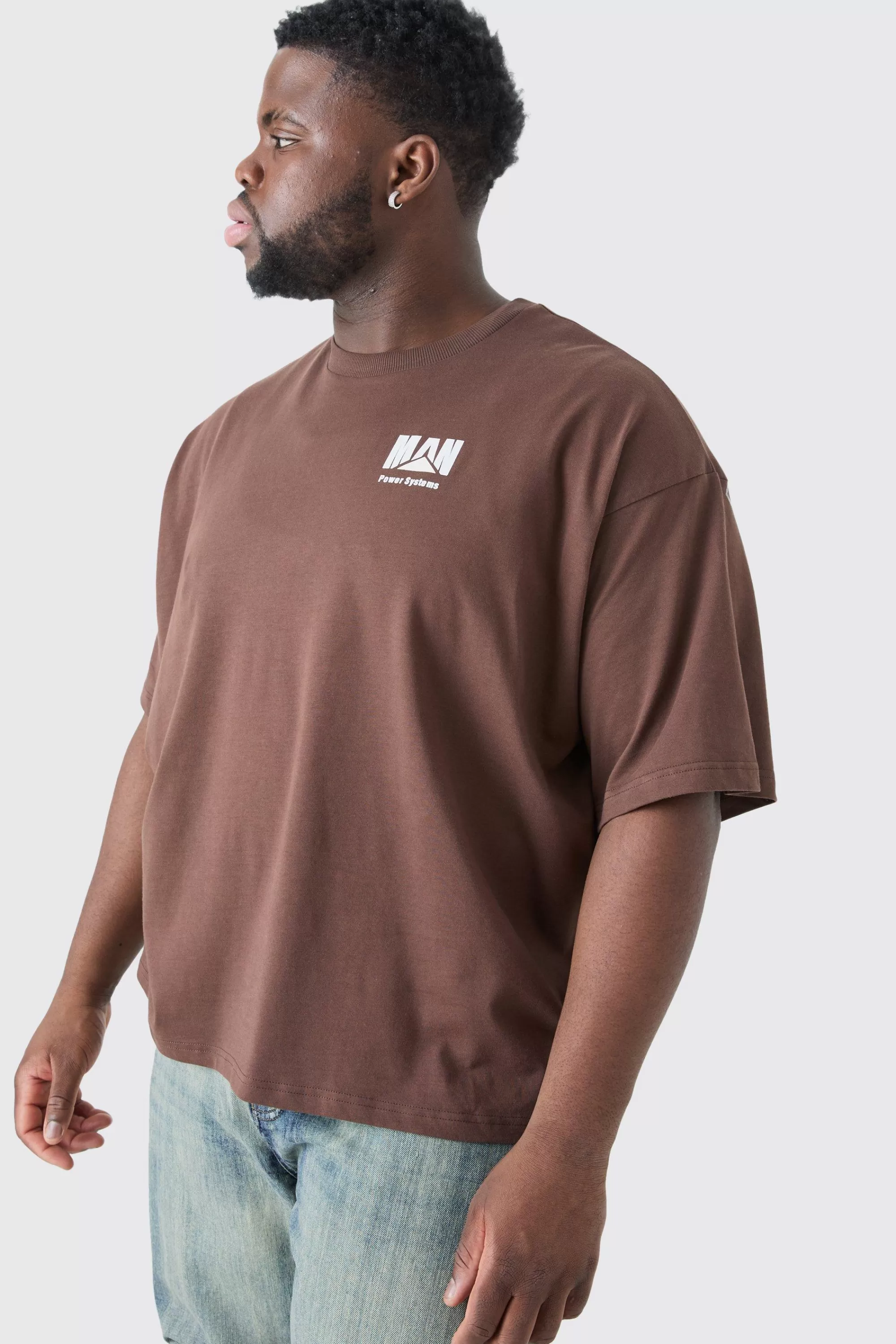 boohooMAN Plus Oversized Boxy Rally Graphic T-shirt | UK coffee Online