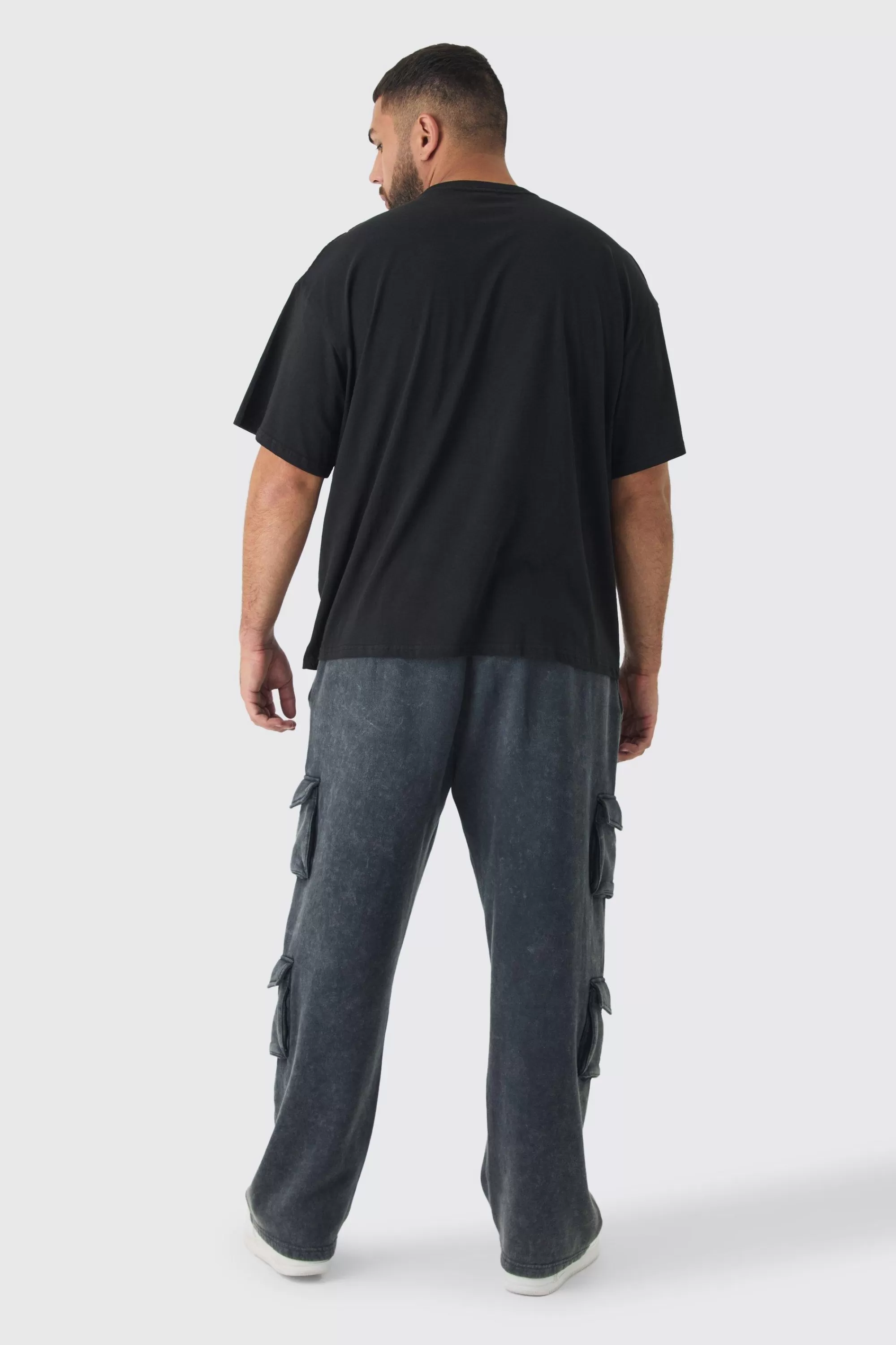 boohooMAN Plus Oversized Fearless Floral Balaclava T-shirt | UK black New