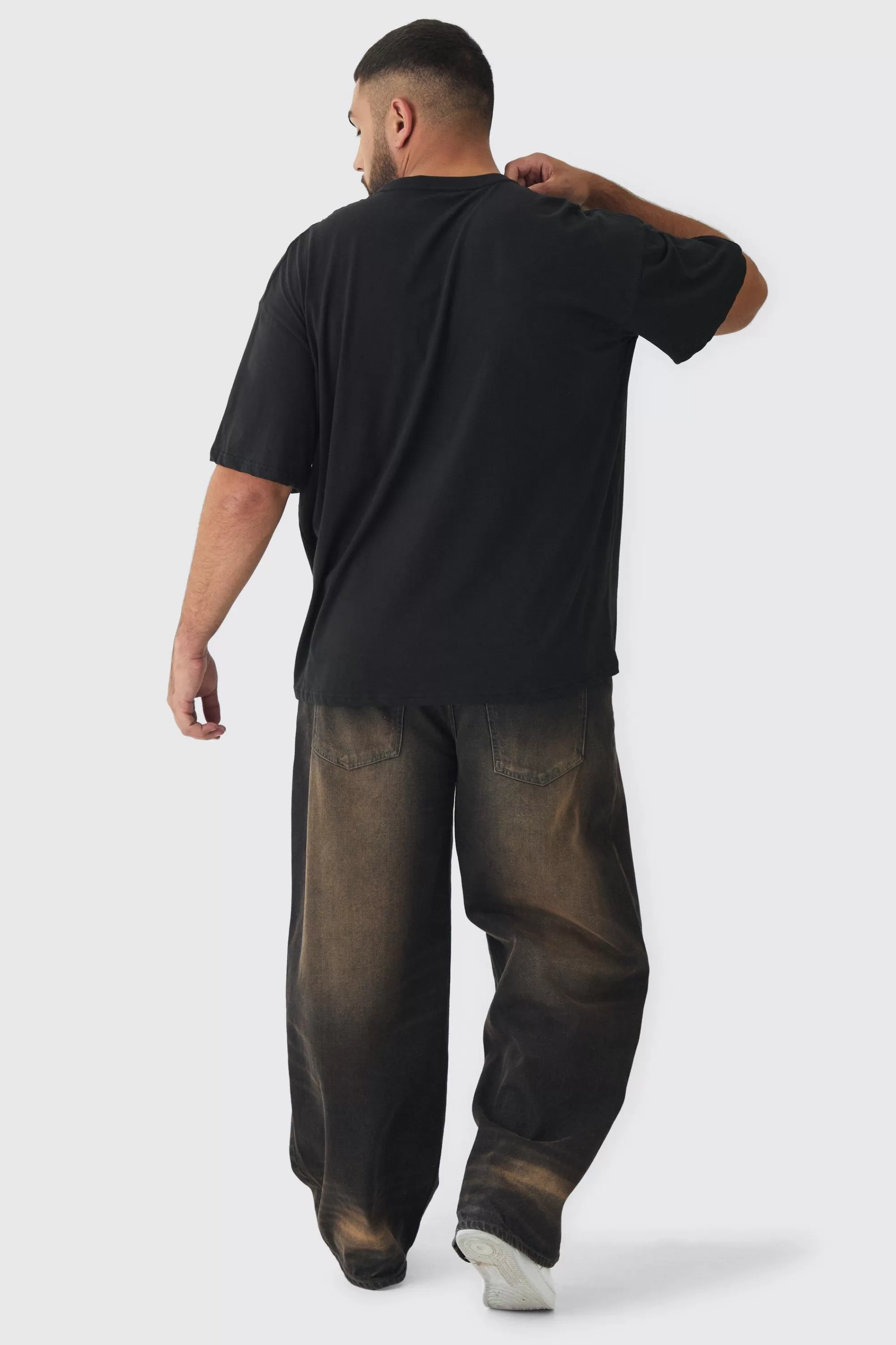 boohooMAN Plus Oversized Green Day Band License Print T-Shirt | UK black Hot
