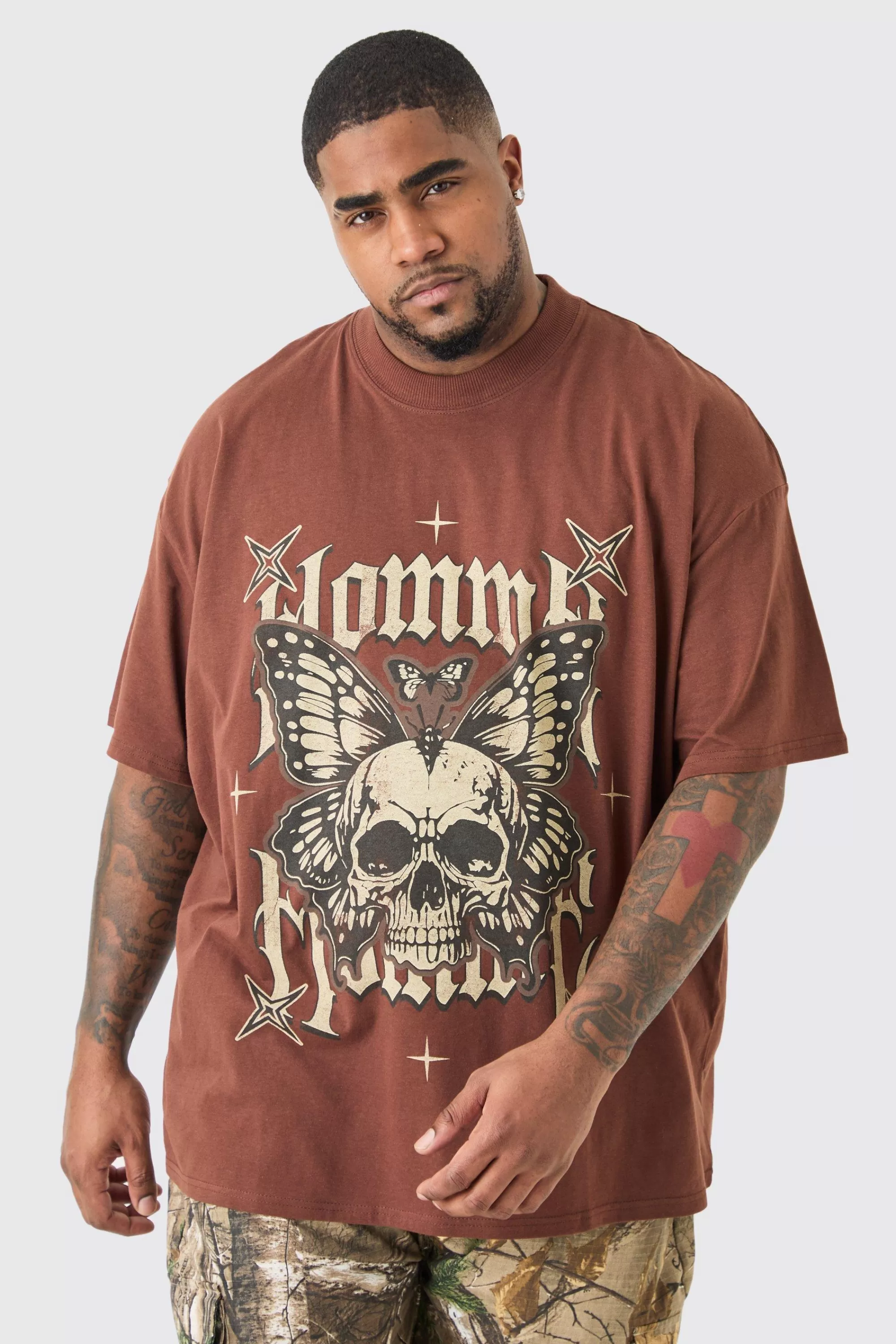 boohooMAN Plus Oversized Homme Skull Graphic T-shirt In | UK chocolate Sale