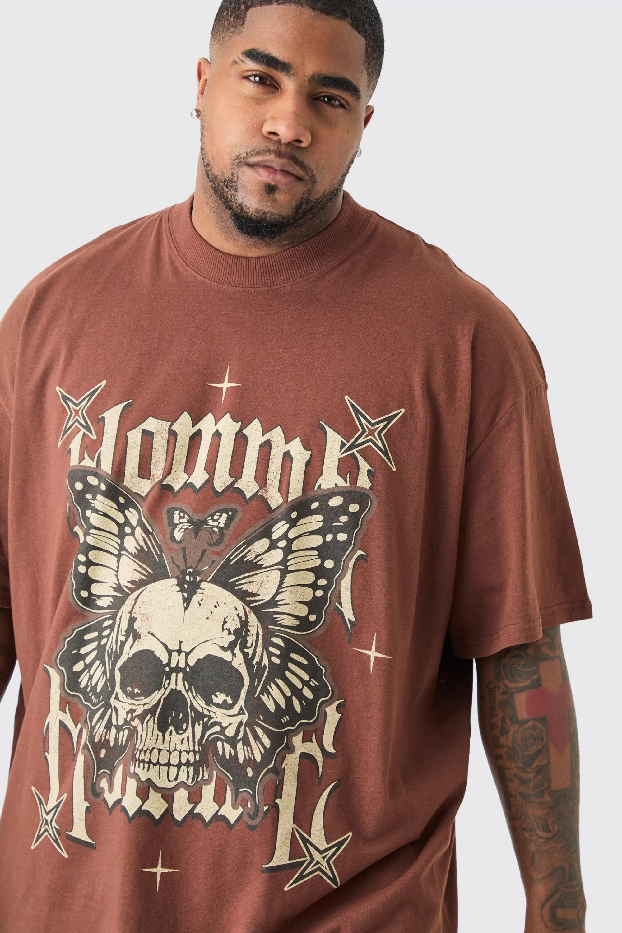 boohooMAN Plus Oversized Homme Skull Graphic T-shirt In | UK chocolate Sale