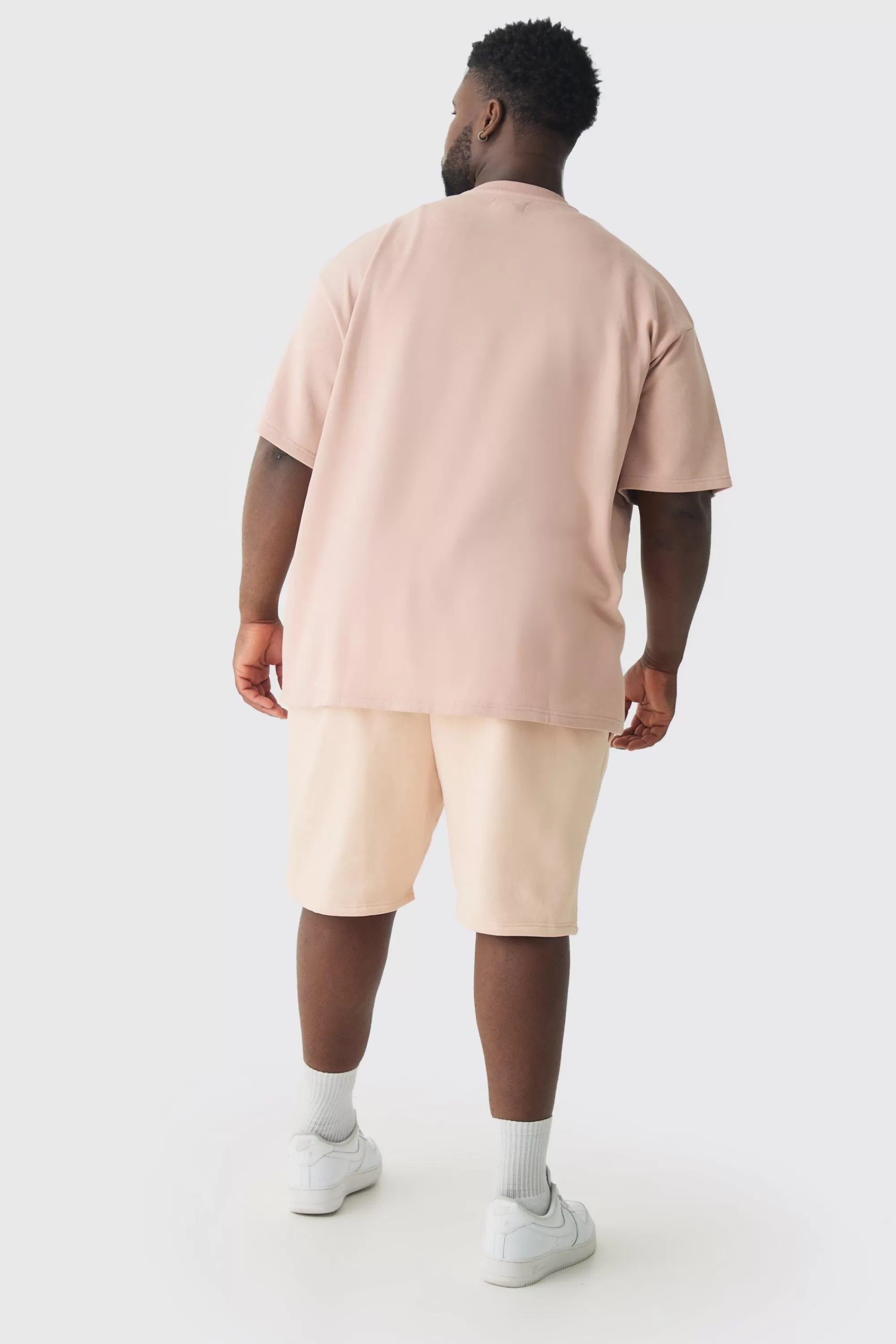 boohooMAN Plus Oversized Limited Applique Washed T-shirt | UK stone Outlet