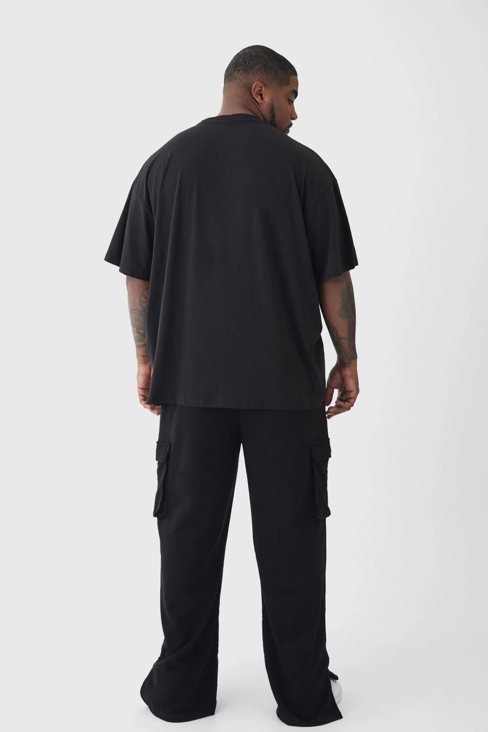 boohooMAN Plus Oversized Man Diamond Embroidered T-shirt In | UK black Hot