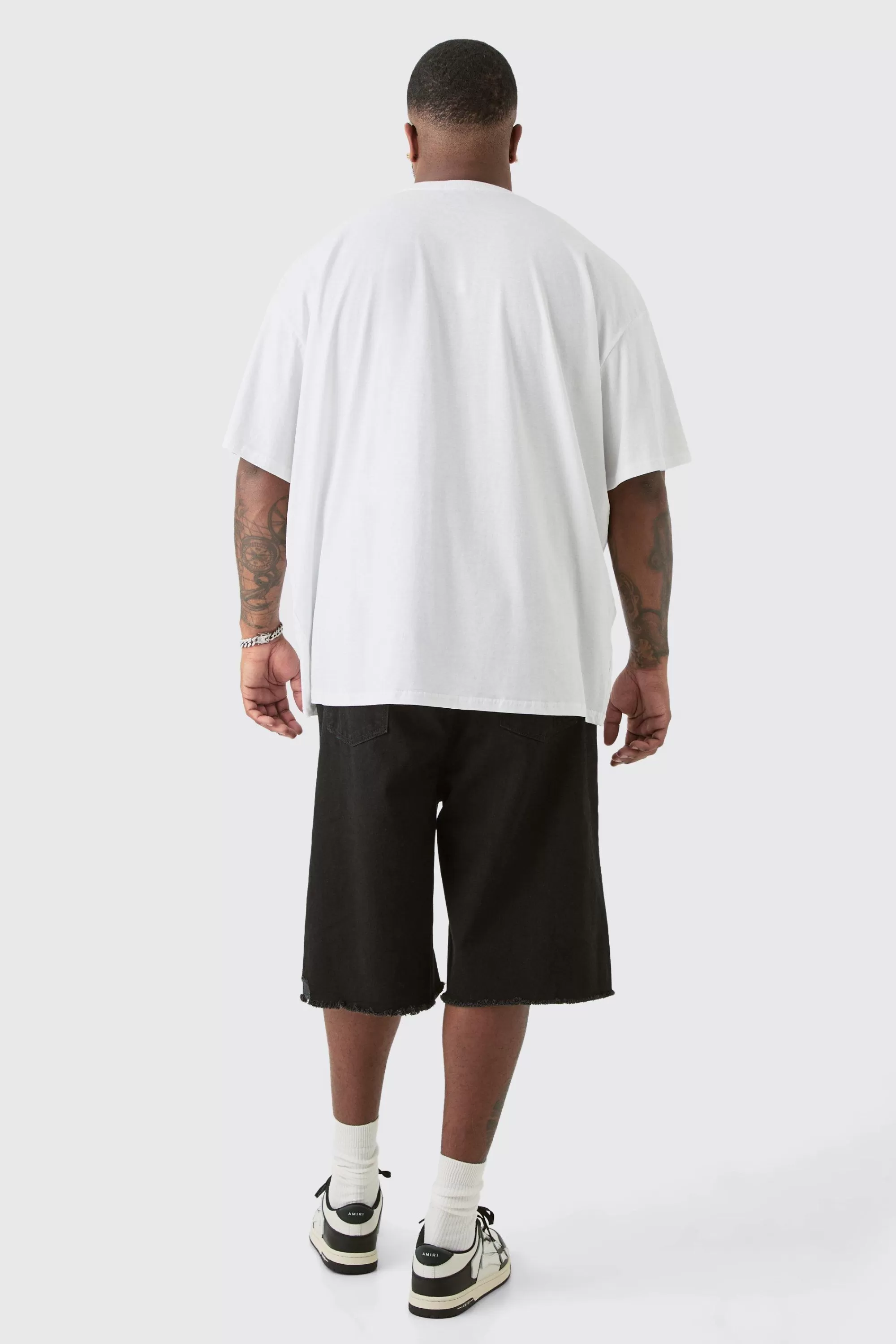 boohooMAN Plus Oversized Mono Balaclava Print T-shirt In | UK white Sale