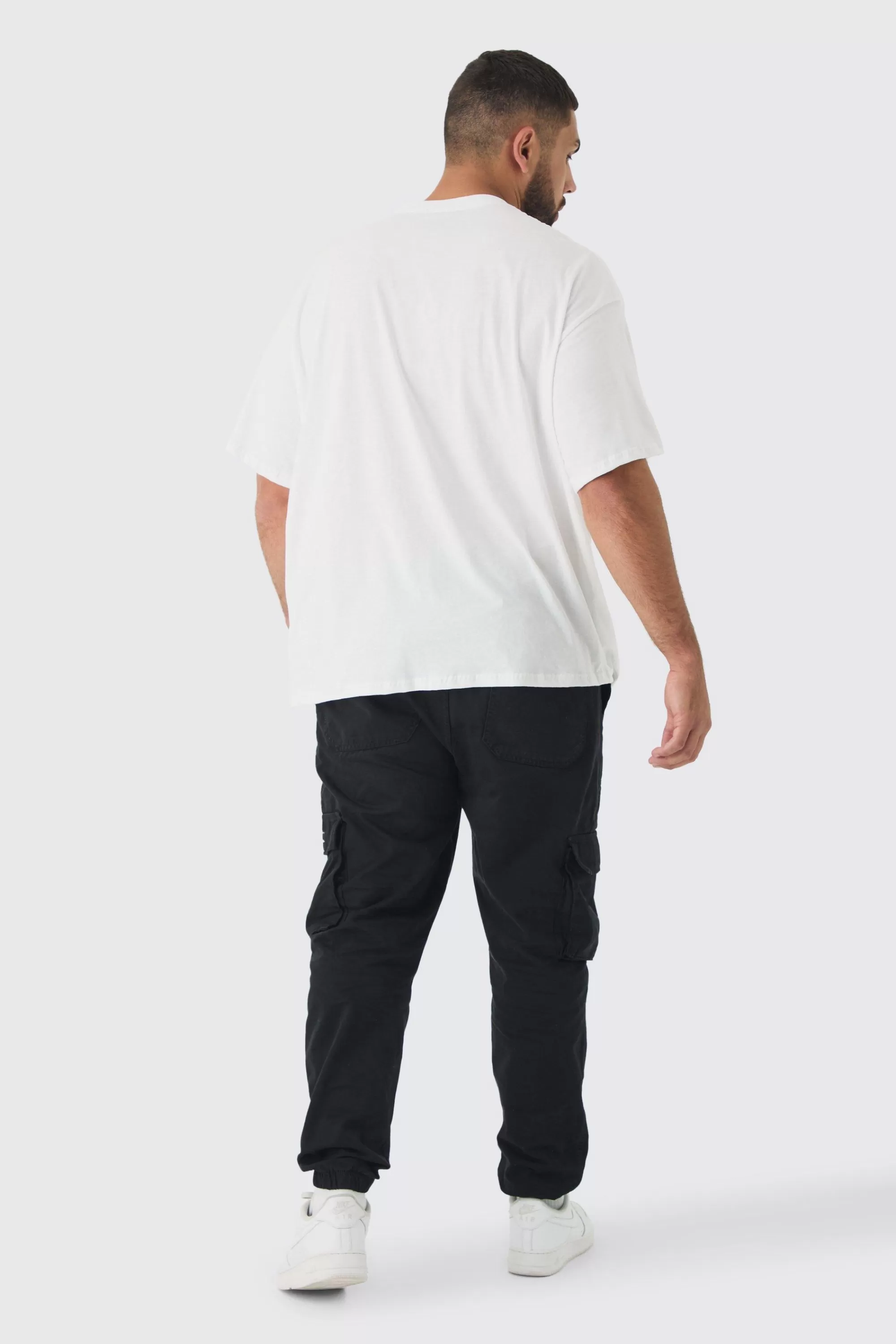 boohooMAN Plus Oversized OFCL Embroidered T-shirt In White | UK grey Fashion