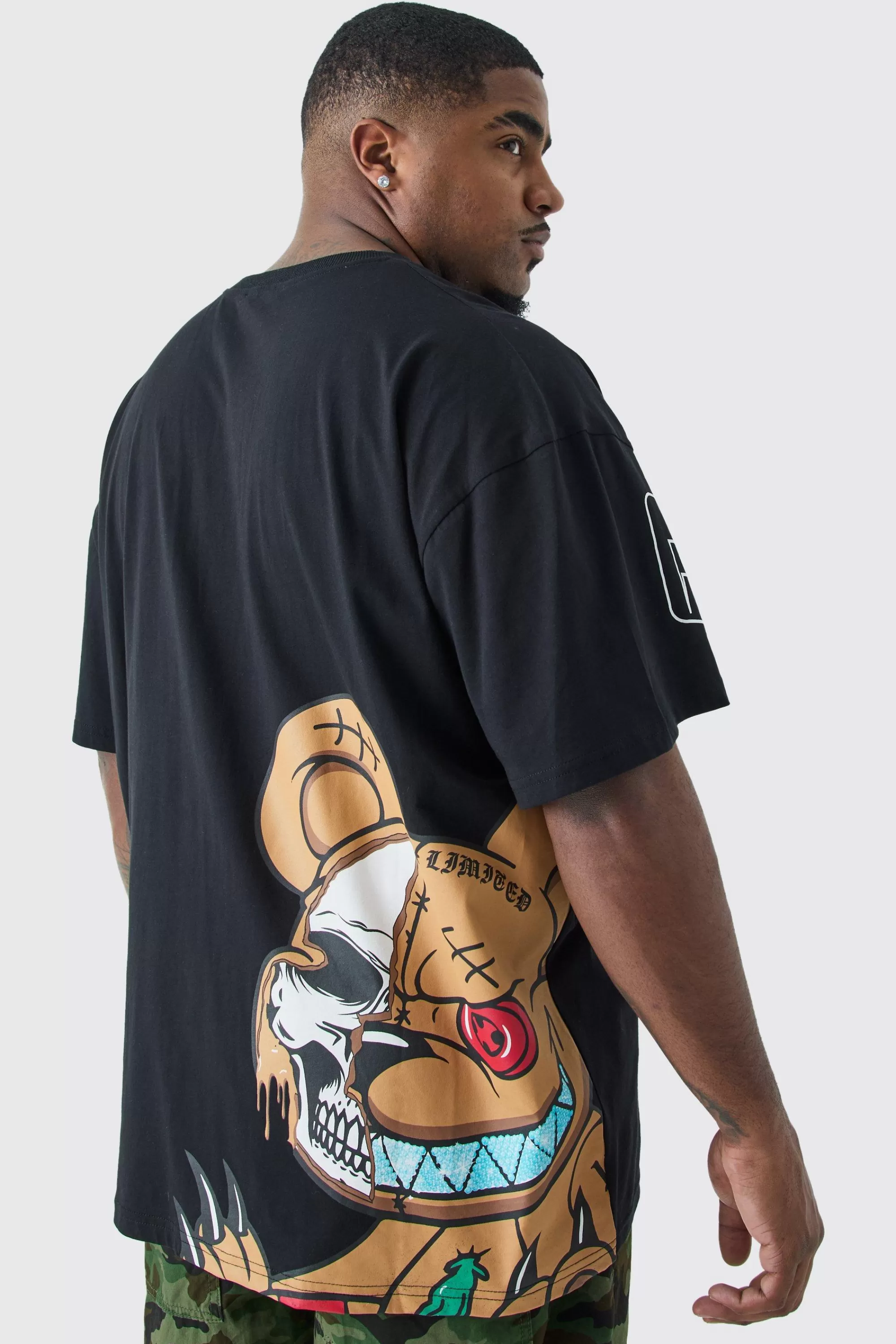 boohooMAN Plus Oversized Ofcl Man Teddy Graphic T-shirt | UK black New