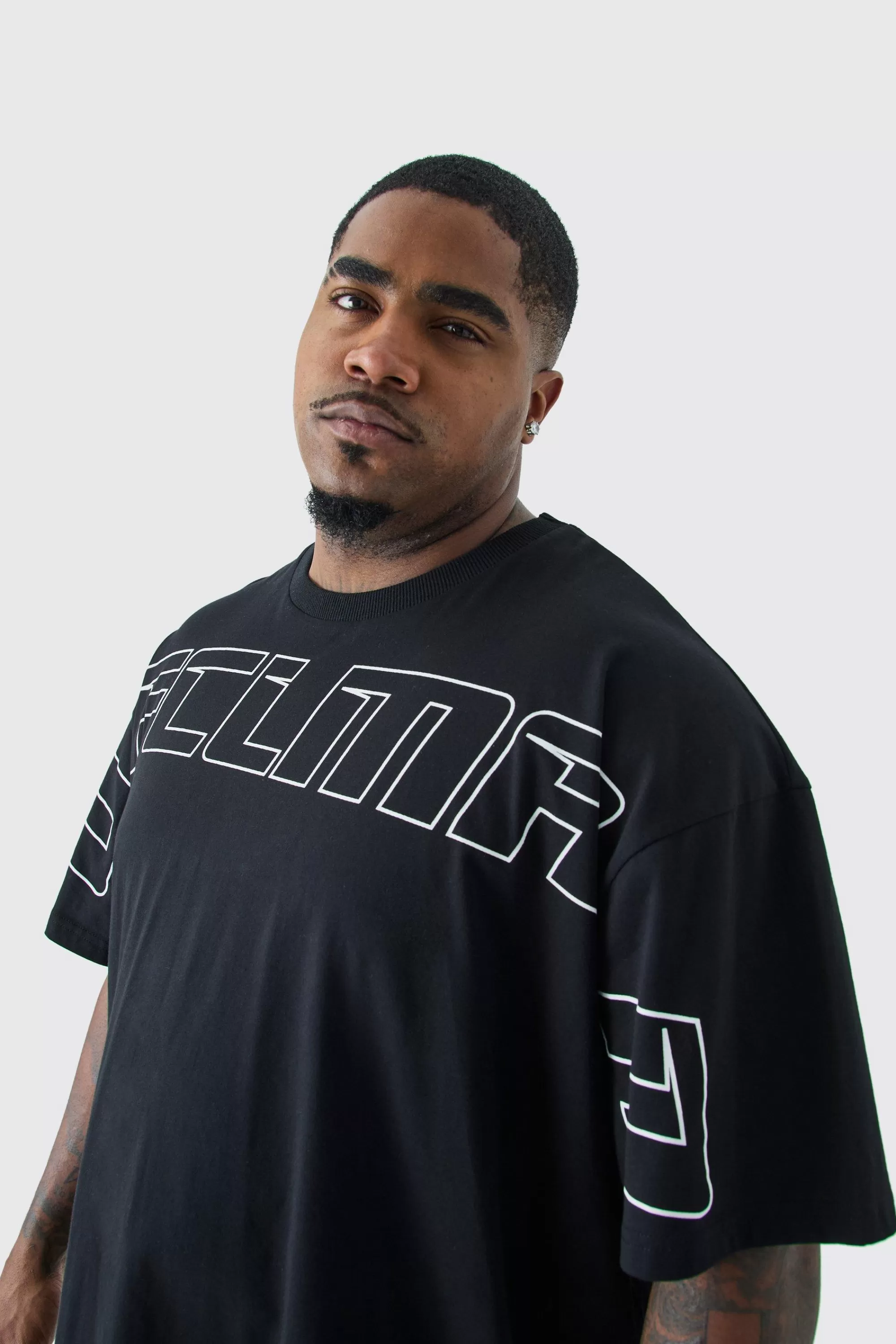 boohooMAN Plus Oversized Ofcl Man Teddy Graphic T-shirt | UK black New
