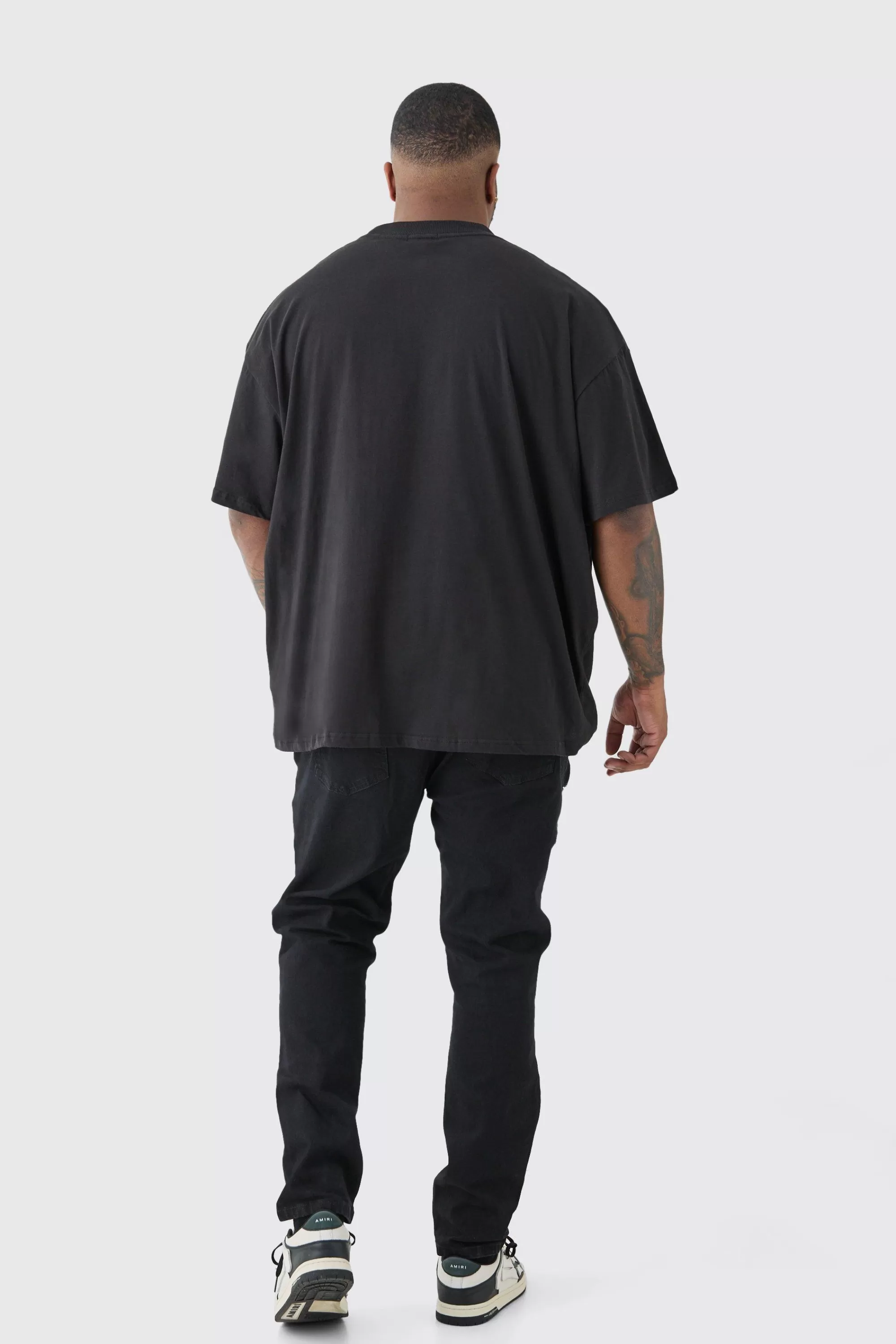 boohooMAN Plus Oversized Official City Print T-shirt | UK black Cheap