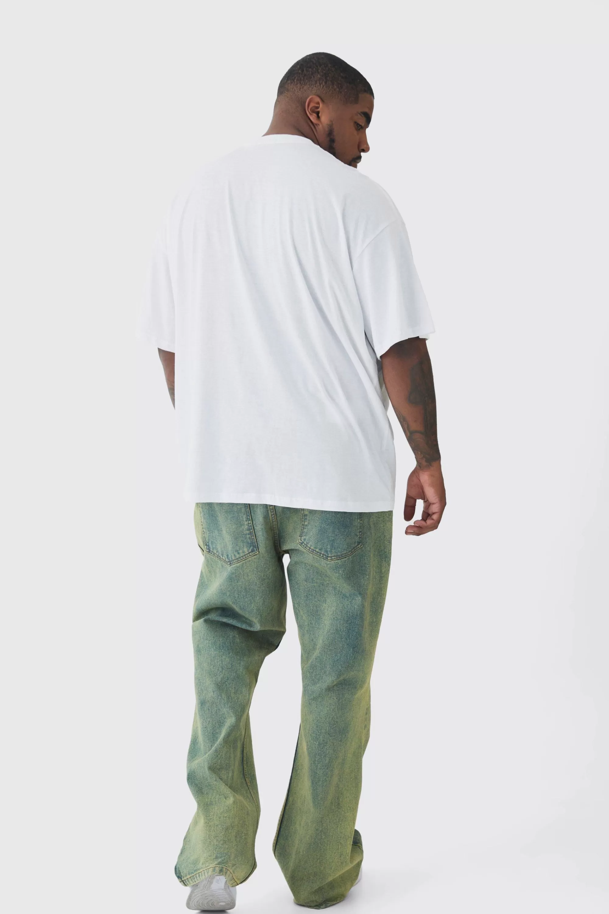 boohooMAN Plus Oversized Plus OFCL 8 Ball Embroidered T-shirt In | UK white Store
