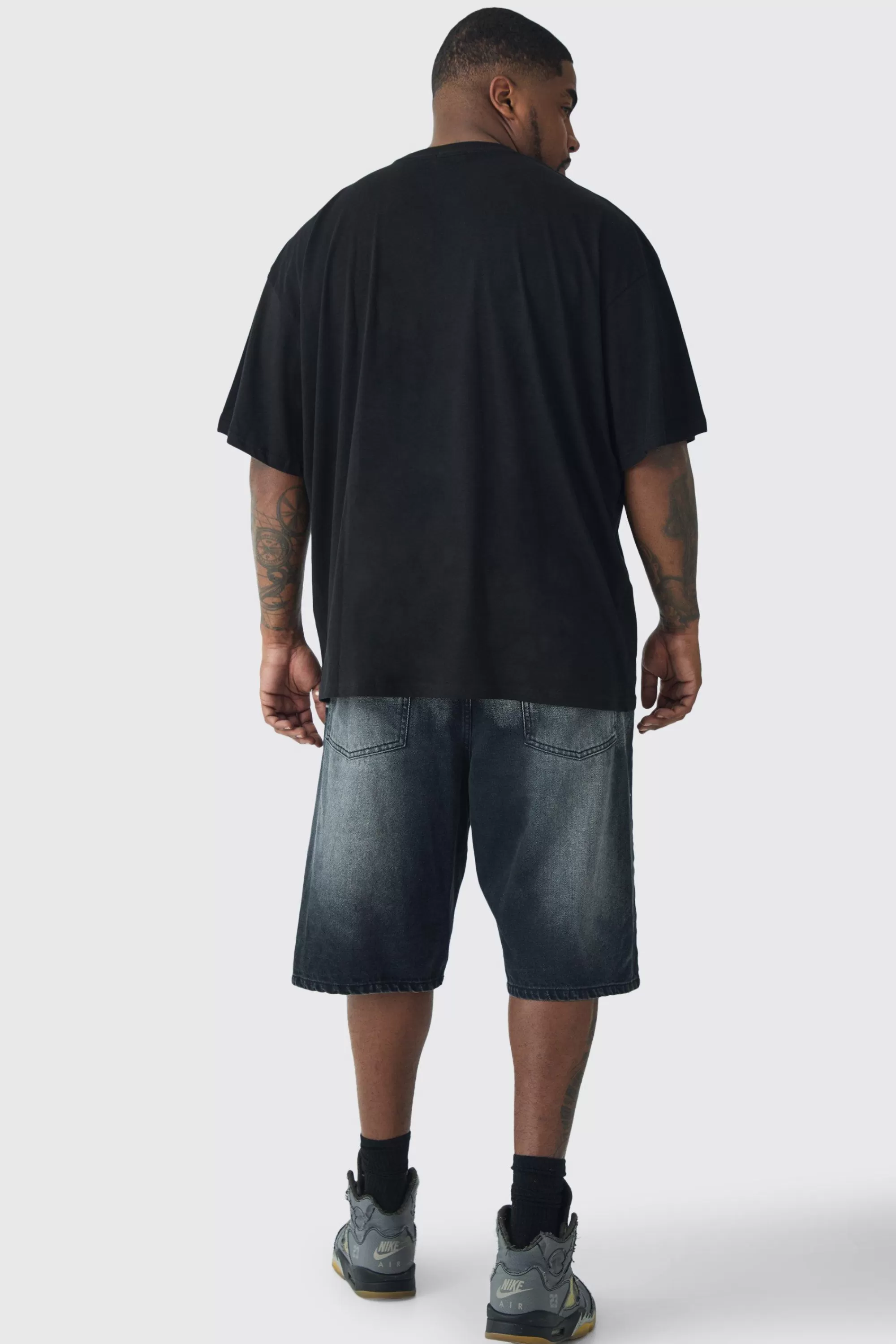 boohooMAN Plus Oversized Rottweiler Graphic T-shirt | UK black Flash Sale
