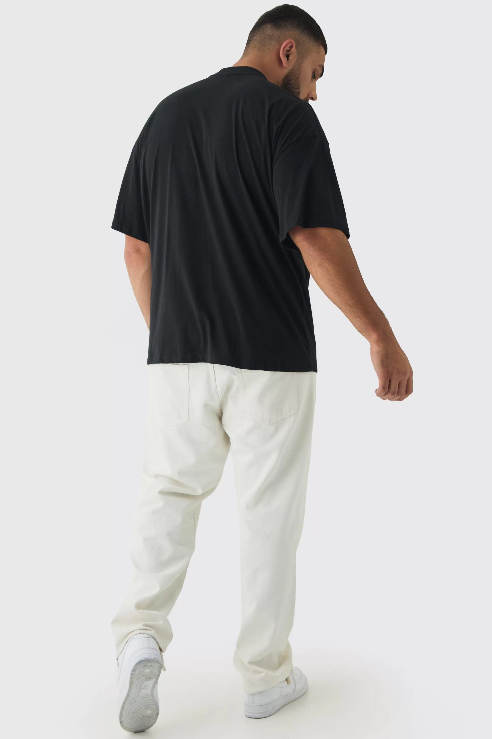 boohooMAN Plus Oversized Worldwide Express Print T-Shirt | UK black Best