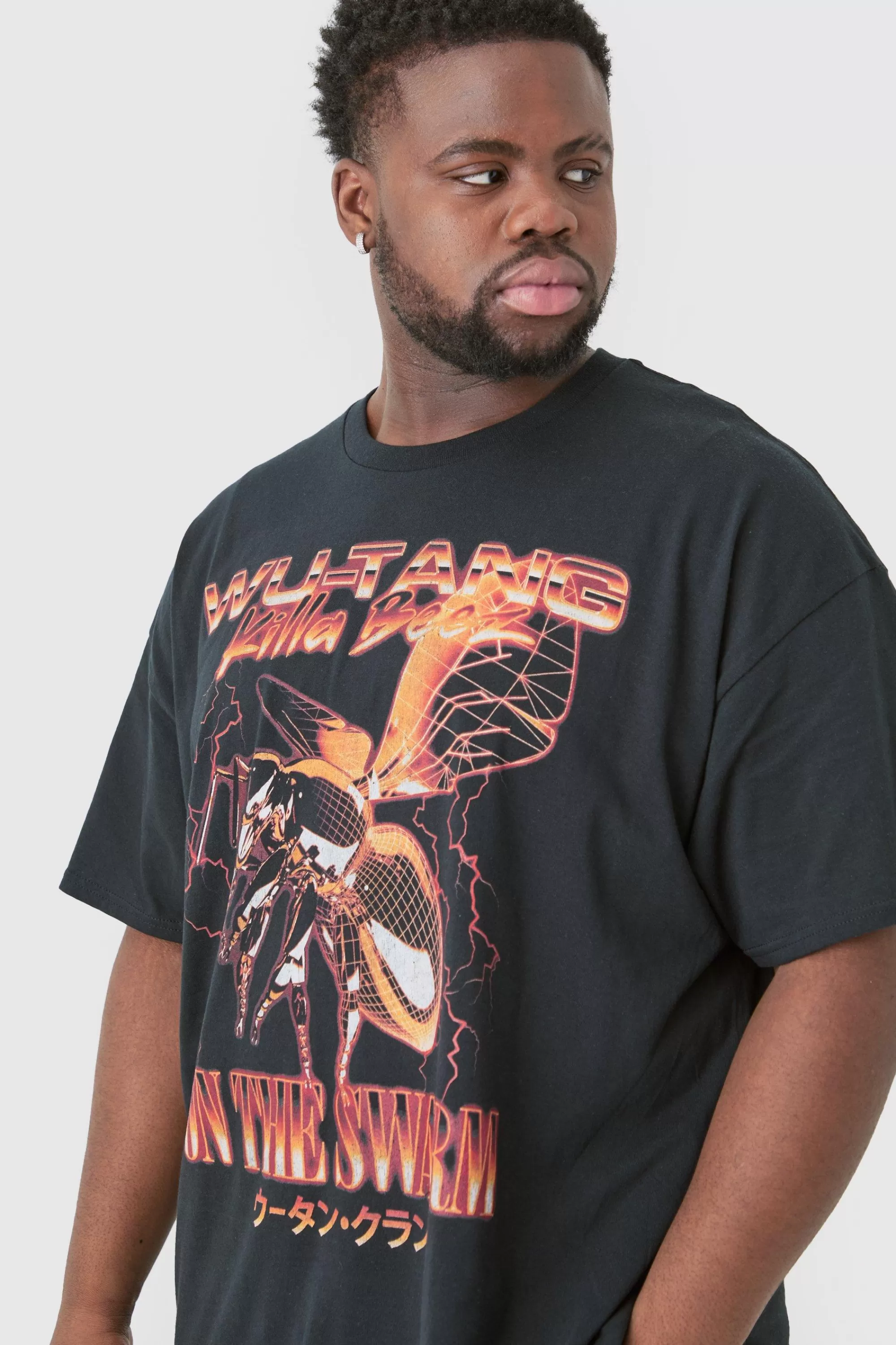 boohooMAN Plus Oversized Wu Tang License T-shirt | UK black Online