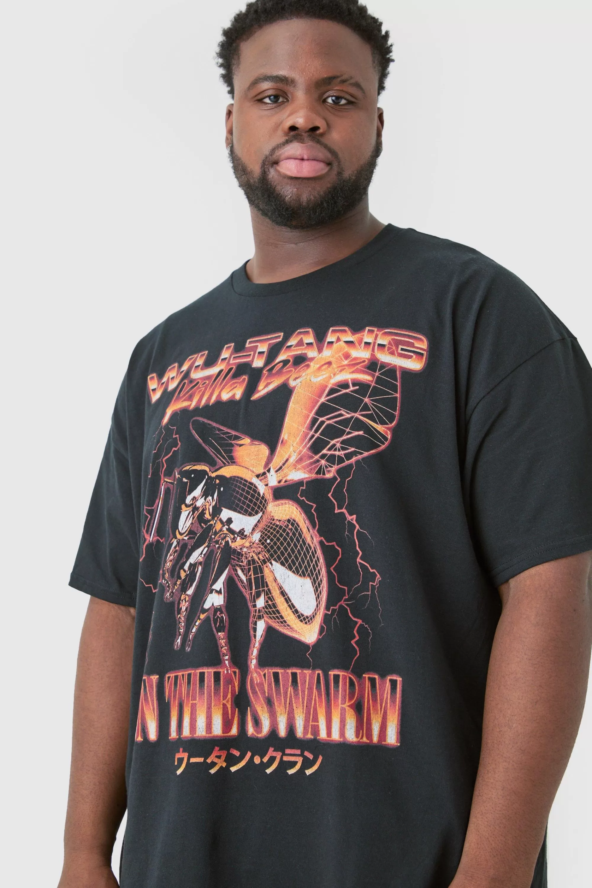 boohooMAN Plus Oversized Wu Tang License T-shirt | UK black Online