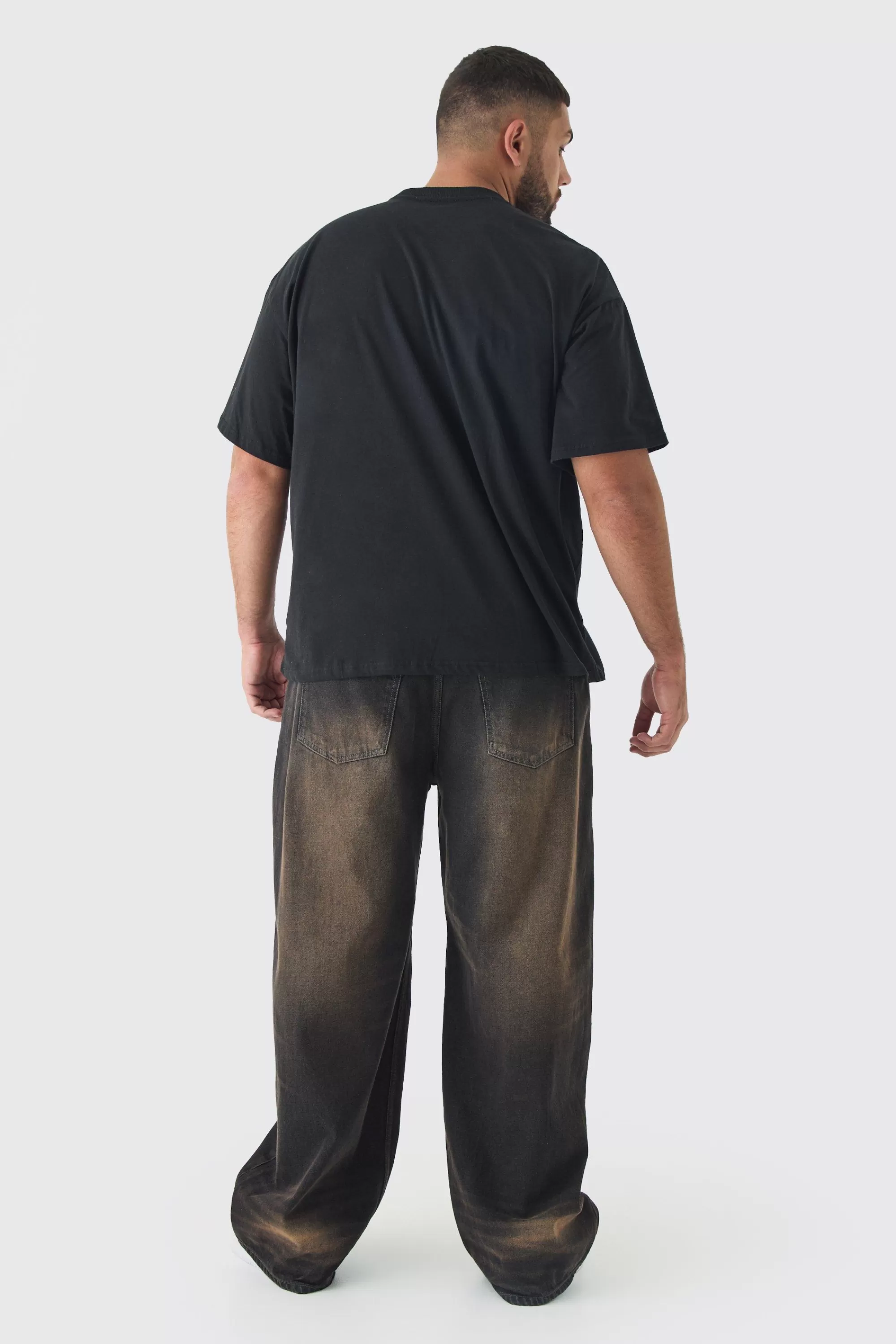 boohooMAN Plus Oversized Wu-Tang Over Seams License Print T-Shirt | UK black Sale