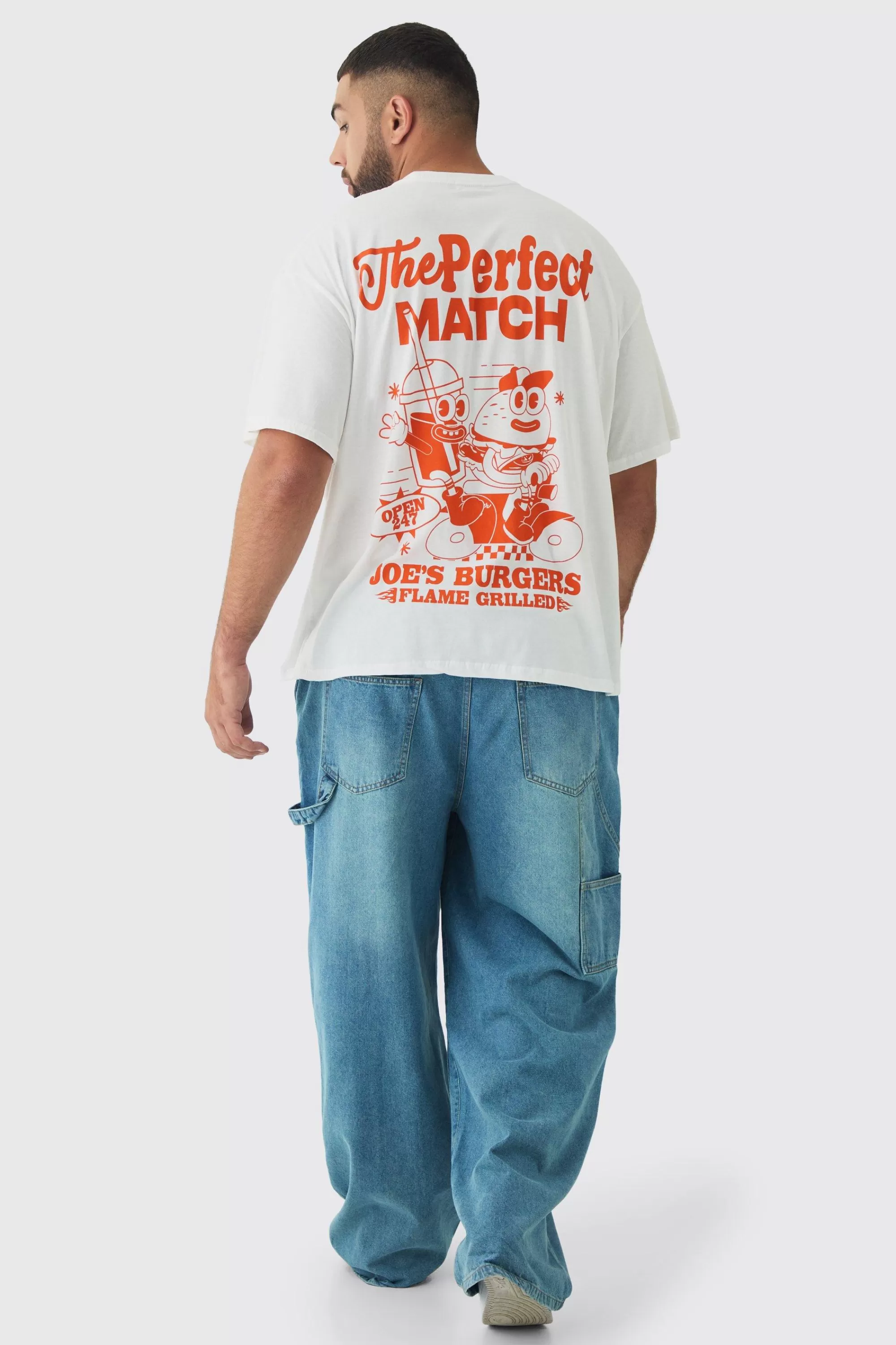 boohooMAN Plus Perfect Match Graphic T-Shirt | UK white Cheap