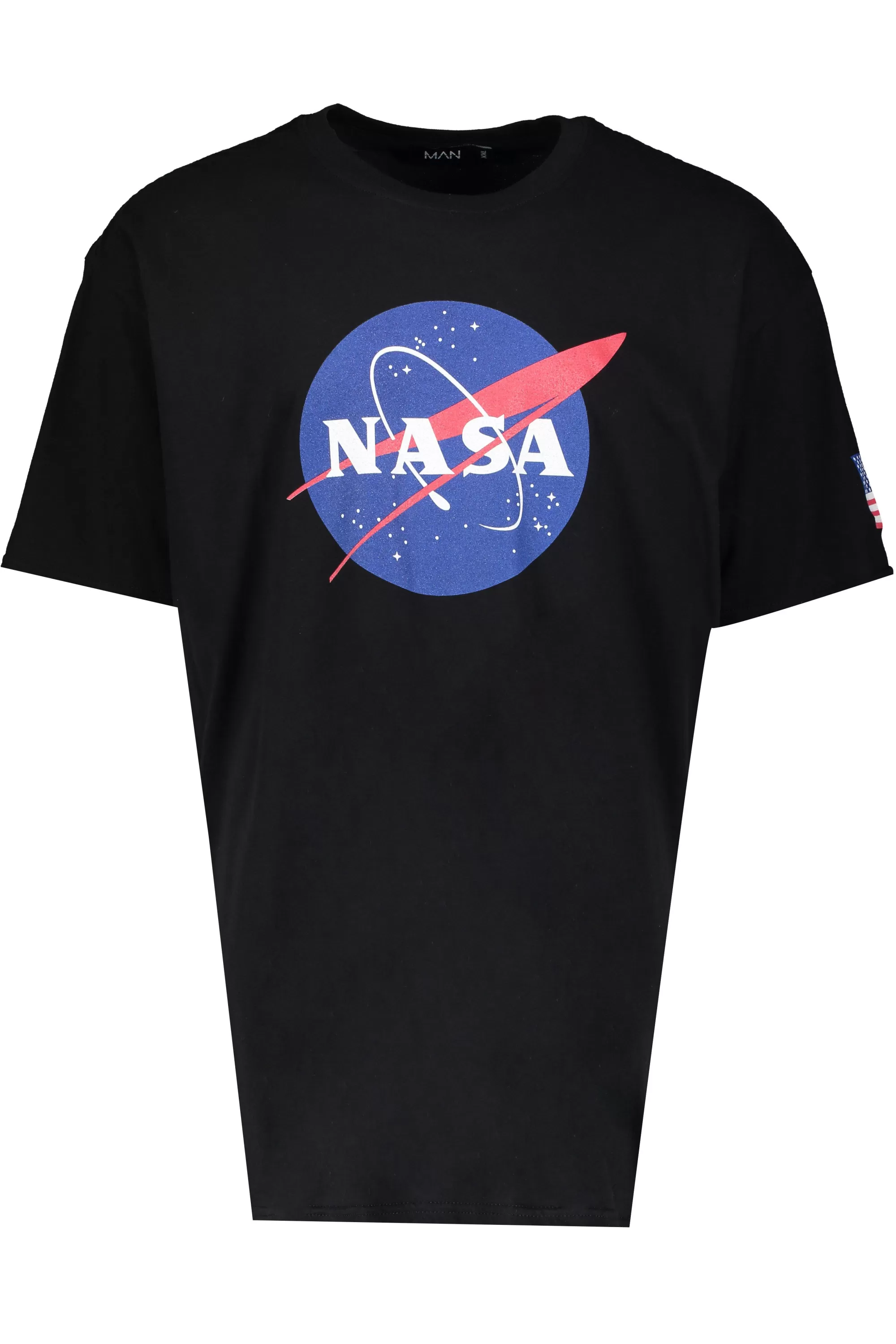 boohooMAN Plus Size NASA Sleeve Print License T-Shirt | UK black Outlet
