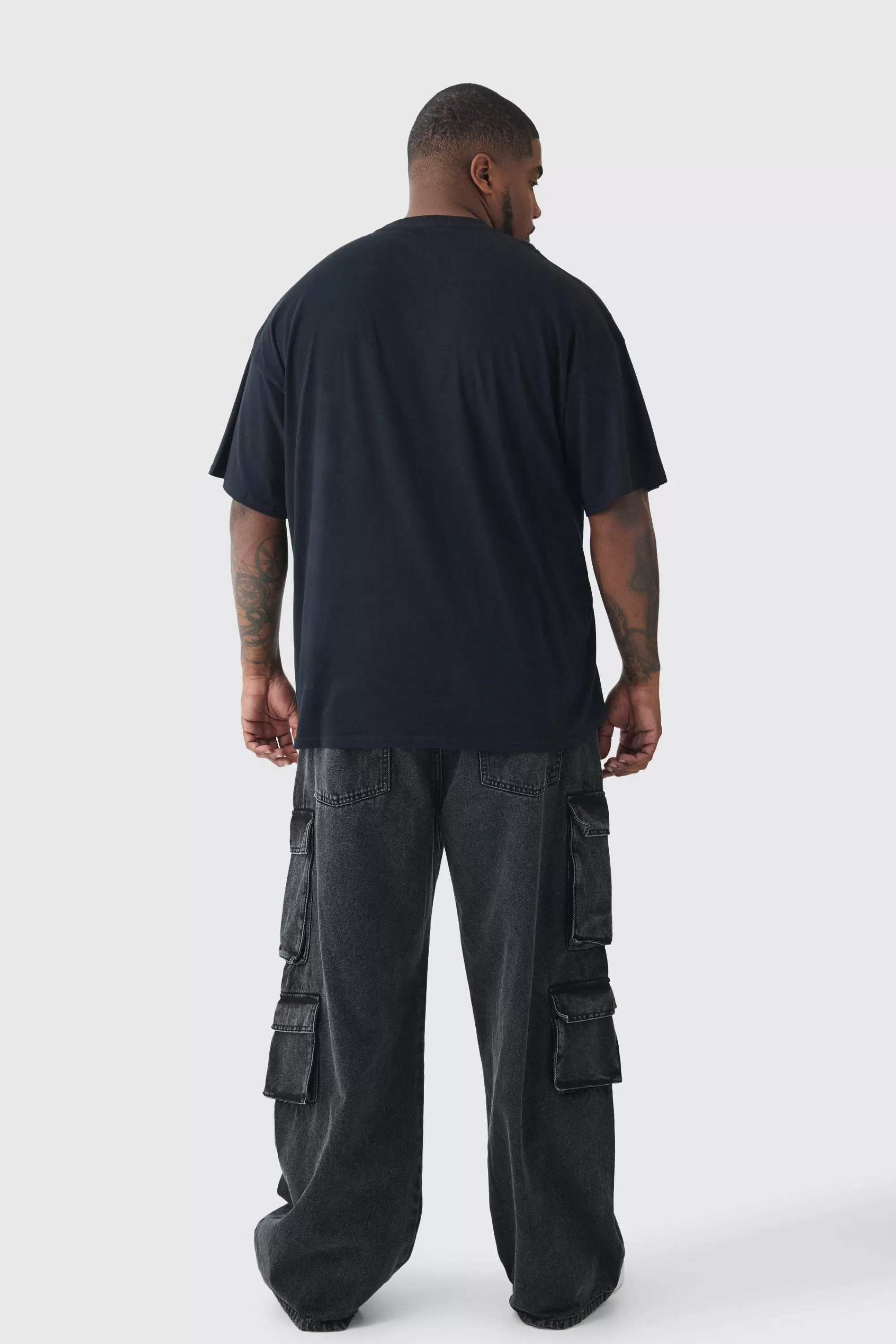 boohooMAN Plus Slayer License T-shirt | UK black Fashion