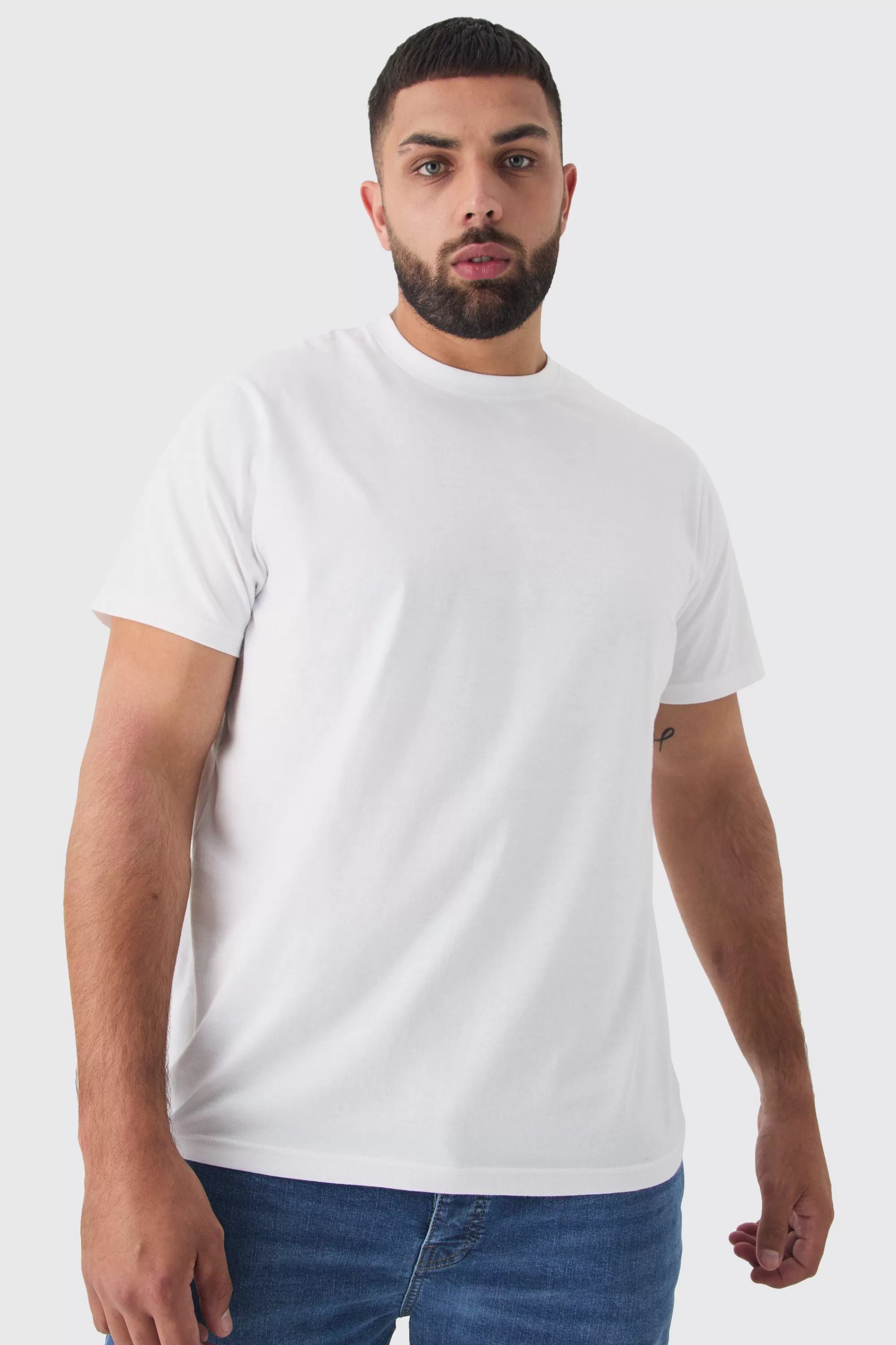 boohooMAN Plus Slim Fit T-shirt | UK white Discount