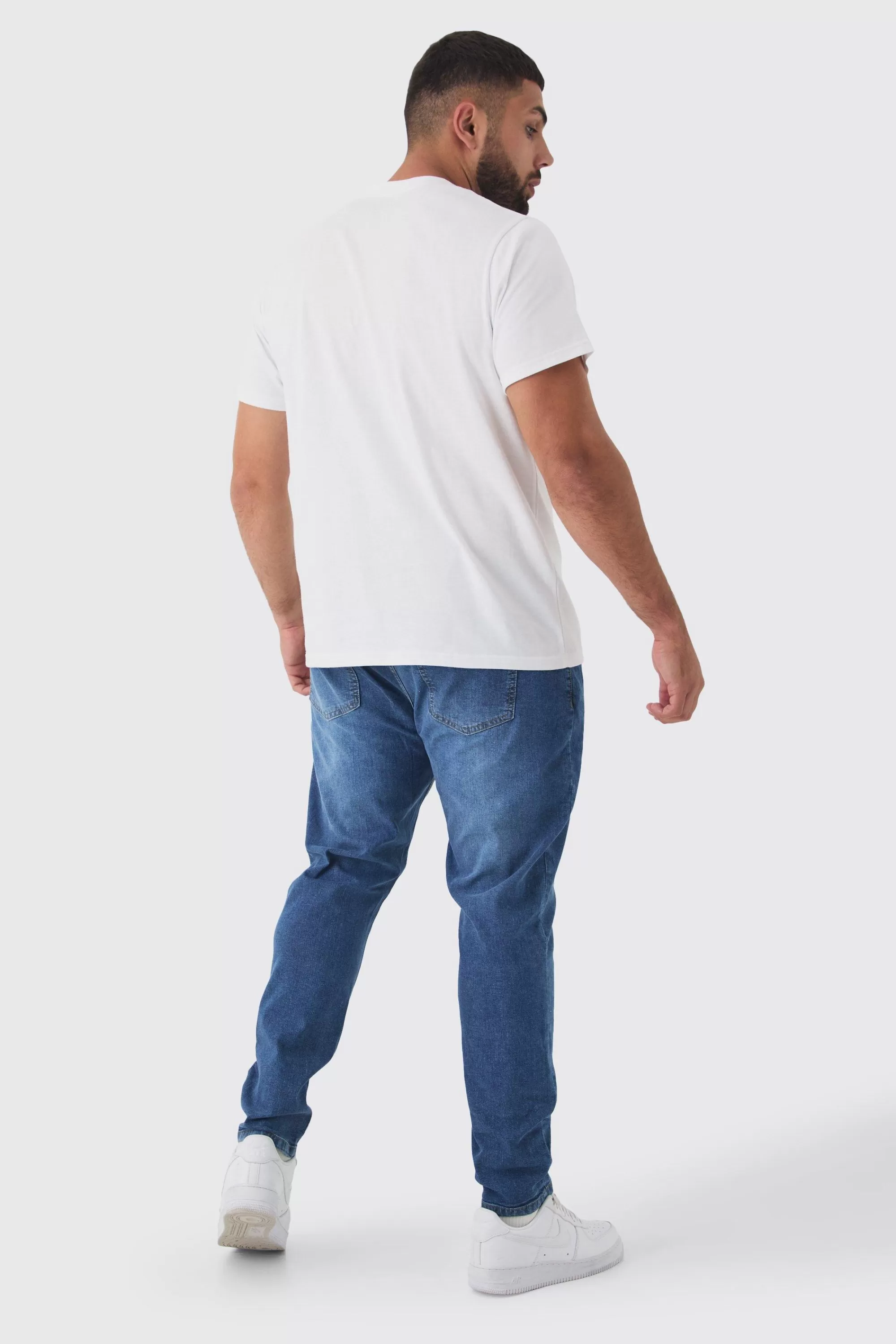 boohooMAN Plus Slim Fit T-shirt | UK white Discount