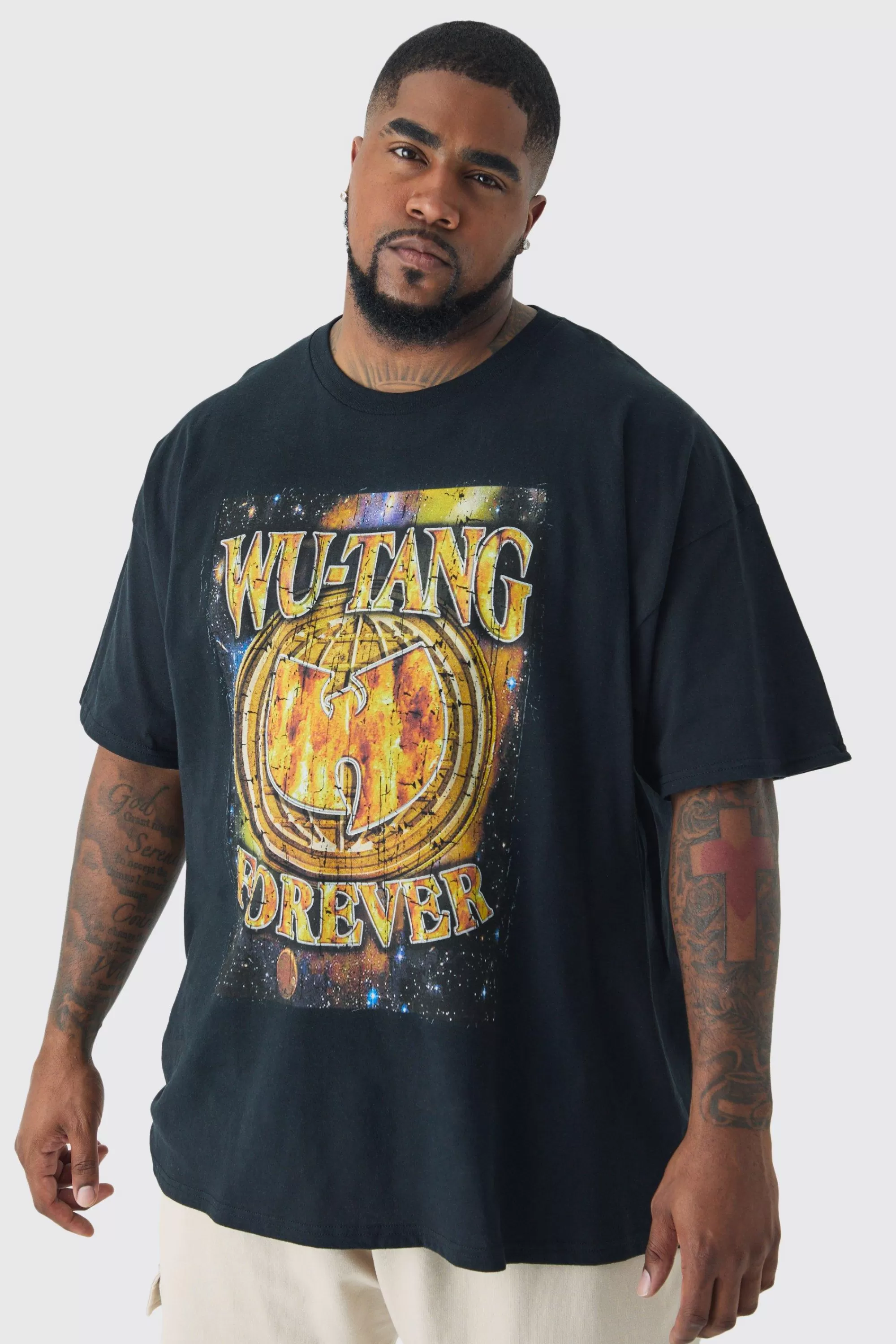 boohooMAN Plus Wu Tang License T-shirt | UK black Sale