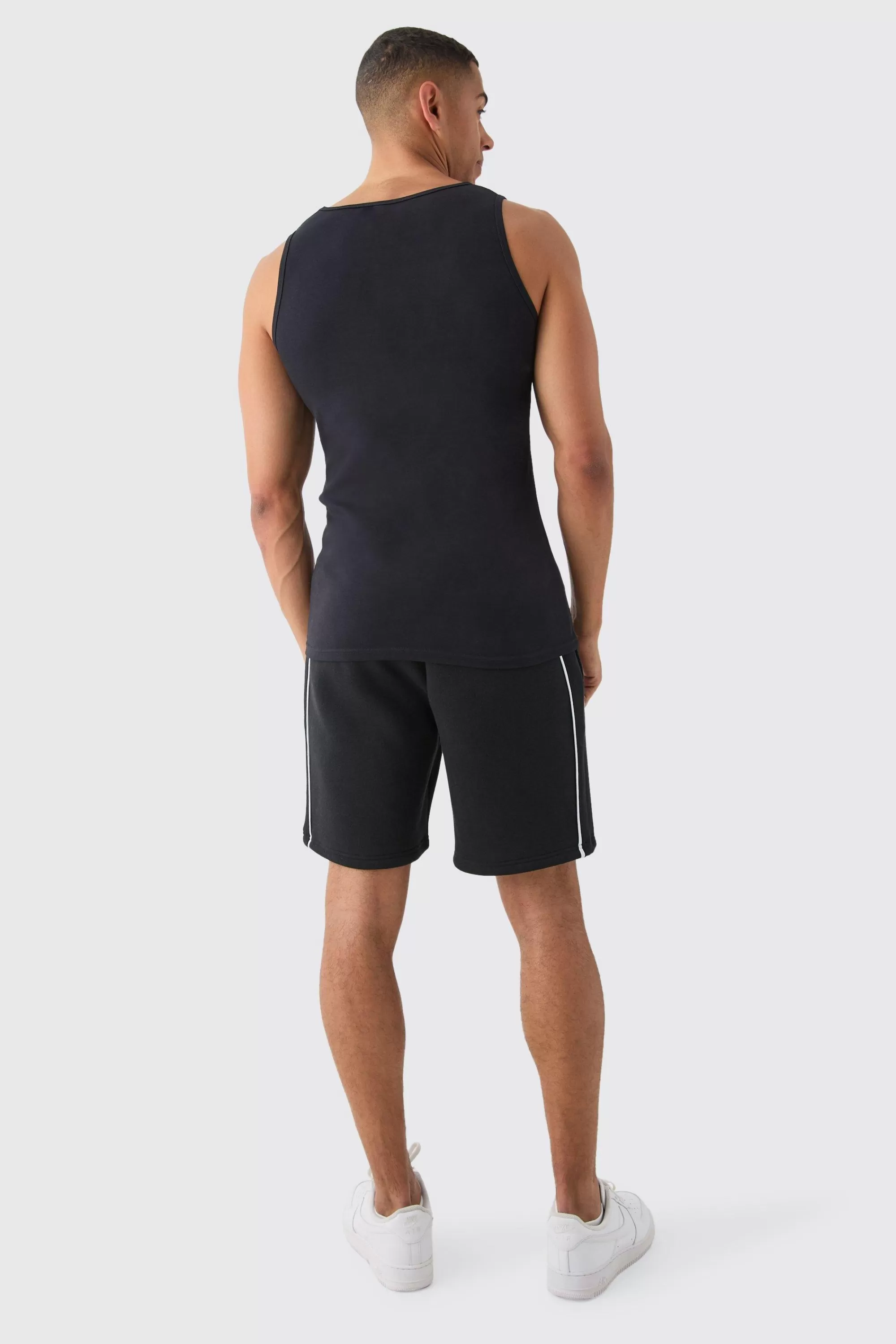 boohooMAN Premium Muscle Fit Limited Super Clean Interlock Vest | UK black Best Sale
