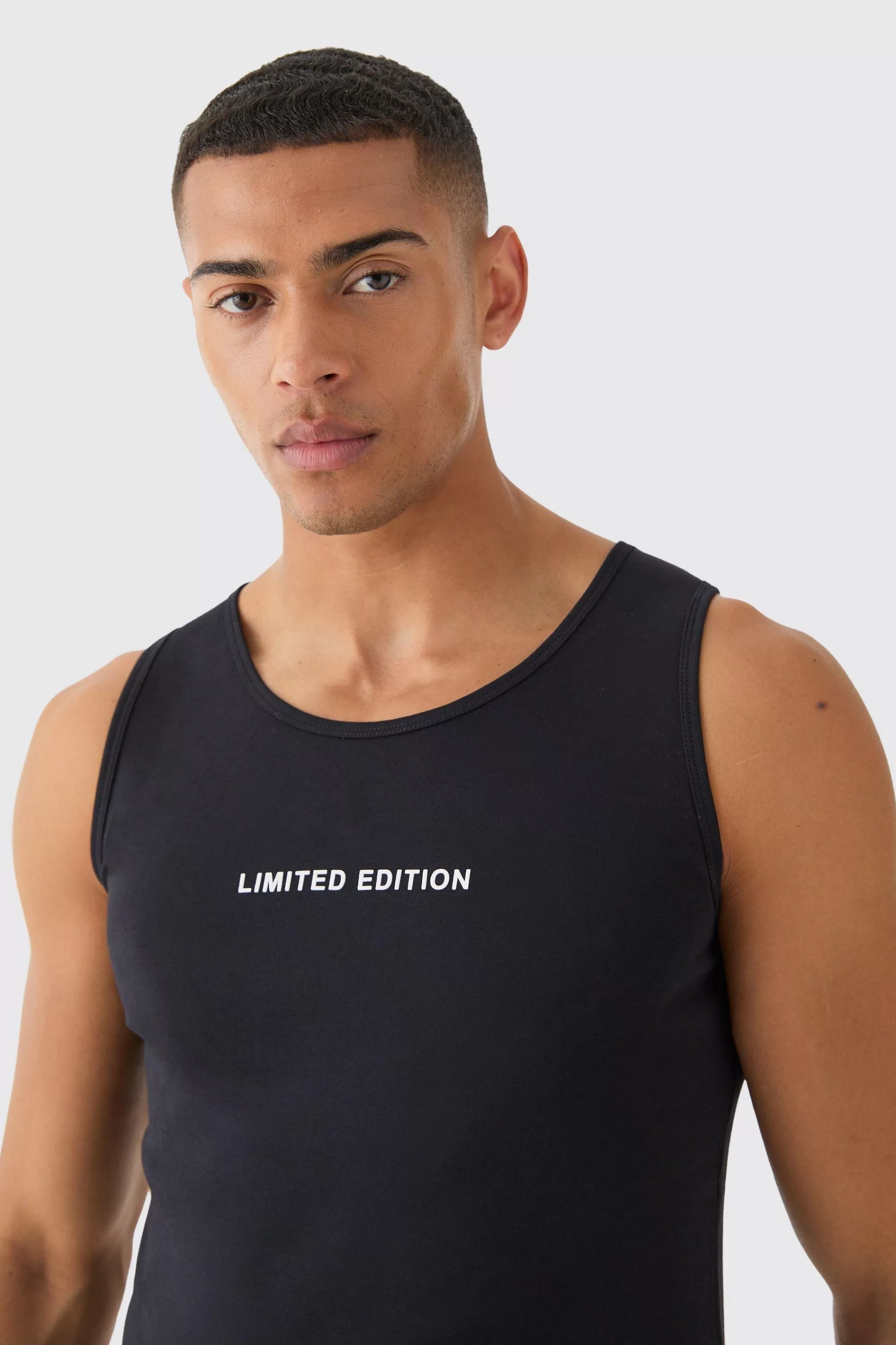 boohooMAN Premium Muscle Fit Limited Super Clean Interlock Vest | UK black Best Sale