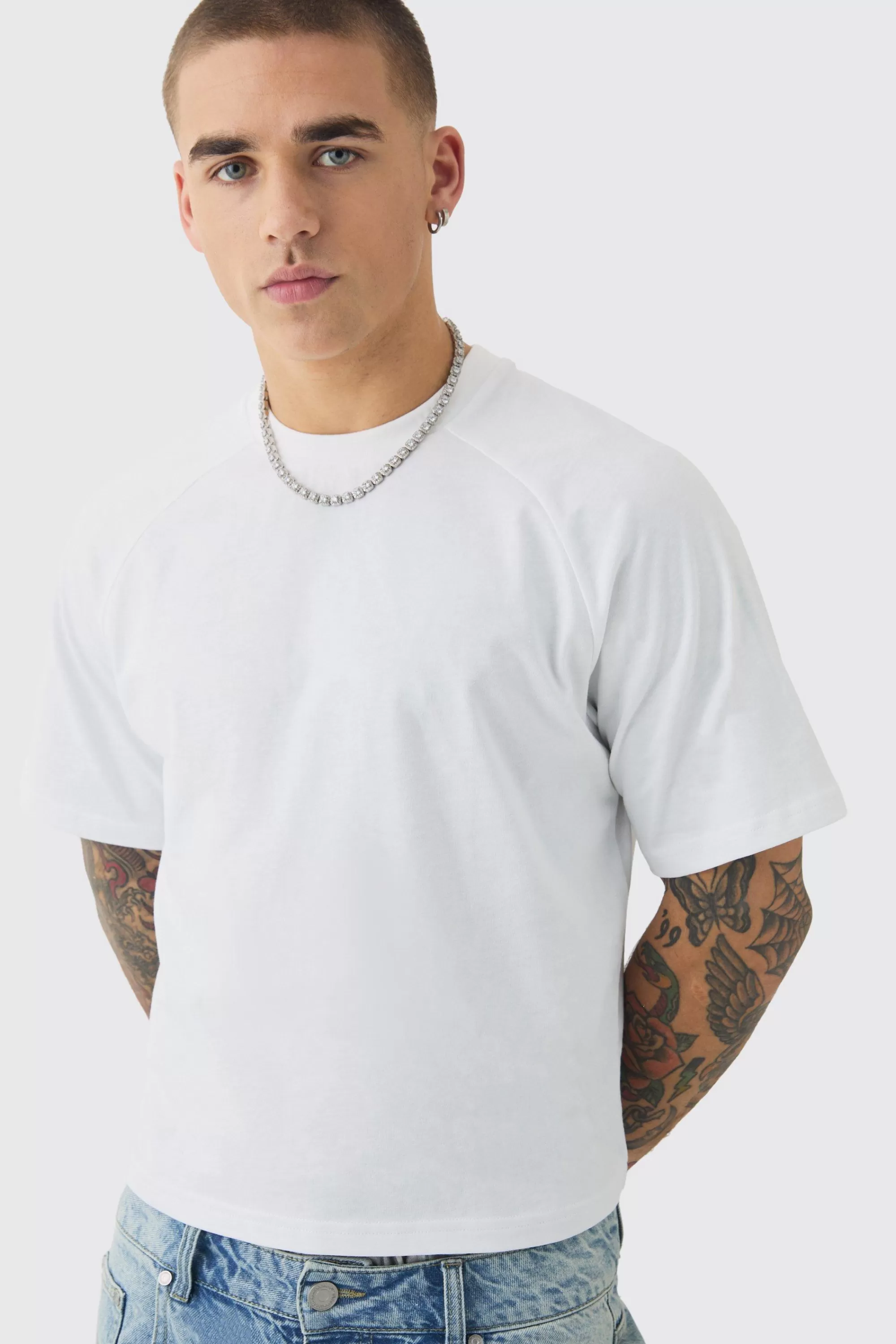 boohooMAN Raglan Sleeve Baby T-shirt | UK ecru Cheap